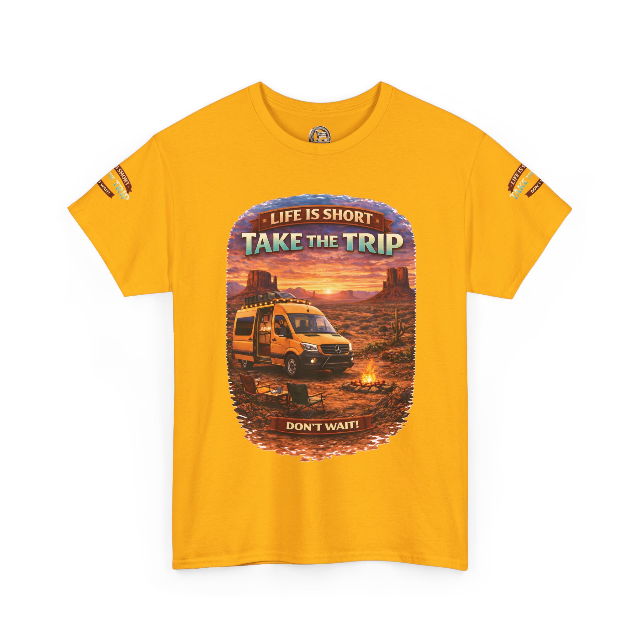 Unisex Heavy Cotton Tee — "Life Is To Short-Take The Trip" Design Scenic-Line