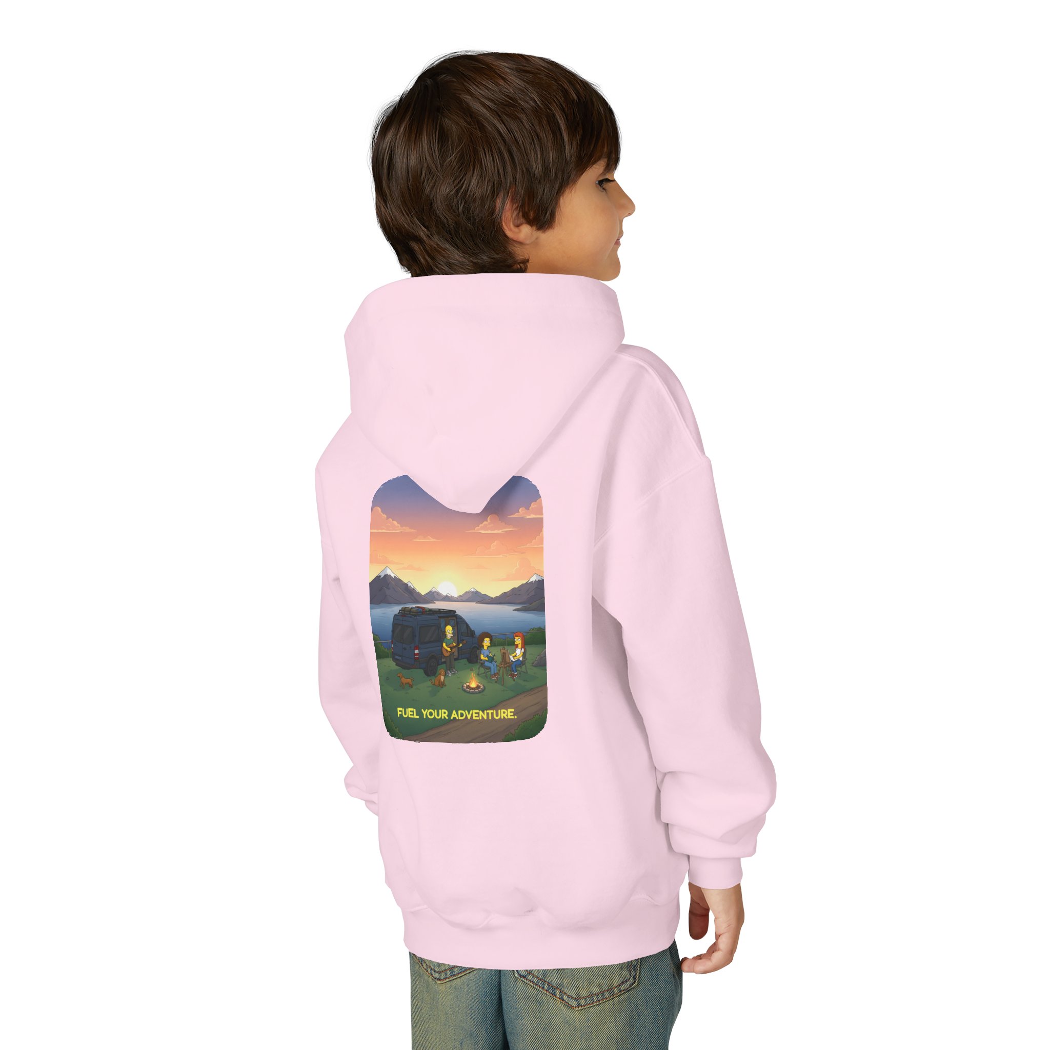 Youth Hoodie(Gildan) – "Fuel Your Adventure" (Design Sitcom-Line)