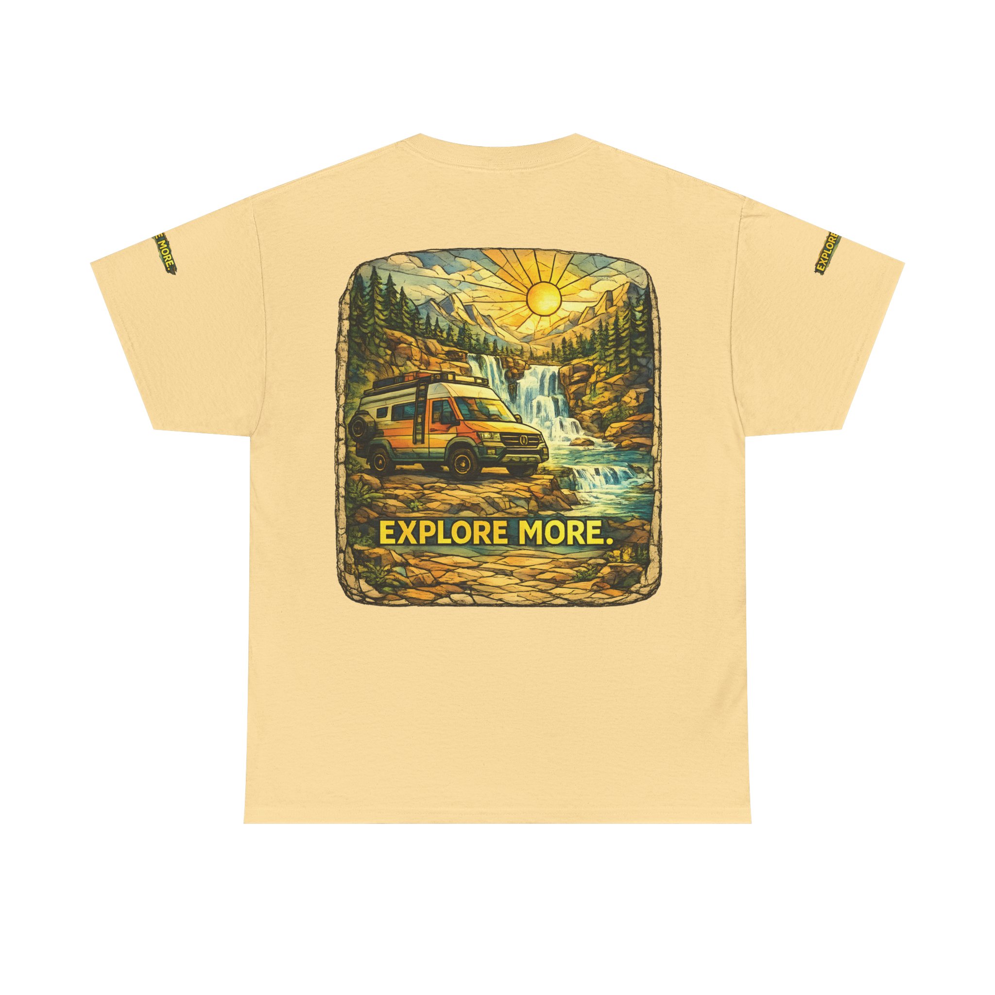 Unisex Heavy Cotton Tee — "Explore More" Design Cubic-Line
