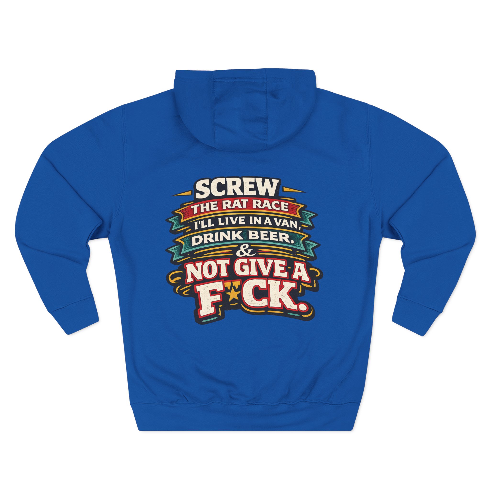 8862949963349411838_2048.jpeg Three-Panel Fleece Hoodie - "Screw The Rat Race" Design F**K-Line