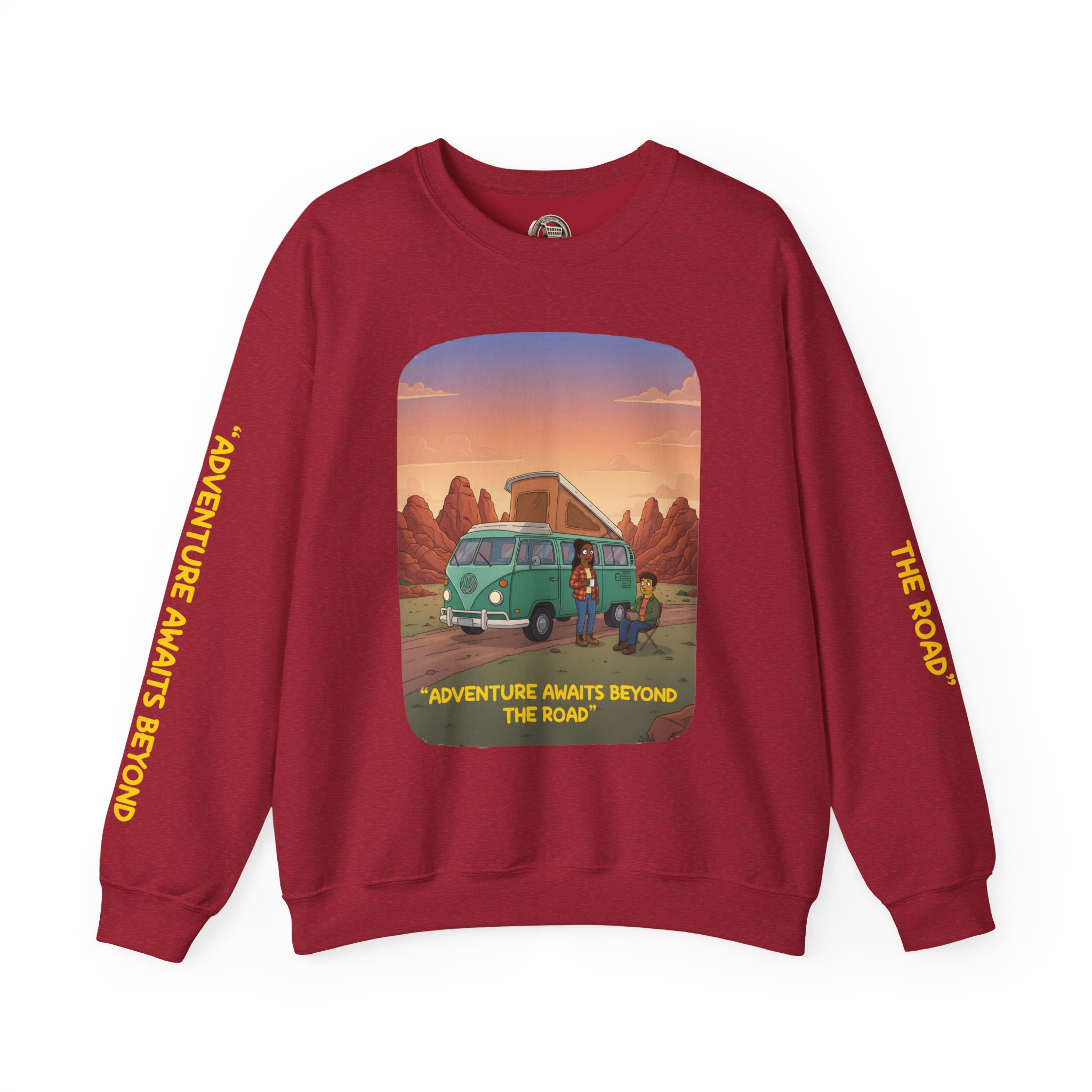 8881533054472836708_2048.jpeg Unisex Heavy Blend™ Crewneck Sweatshirt — "Adventure Awaits Beyond The Road" Design Sitcom-Line