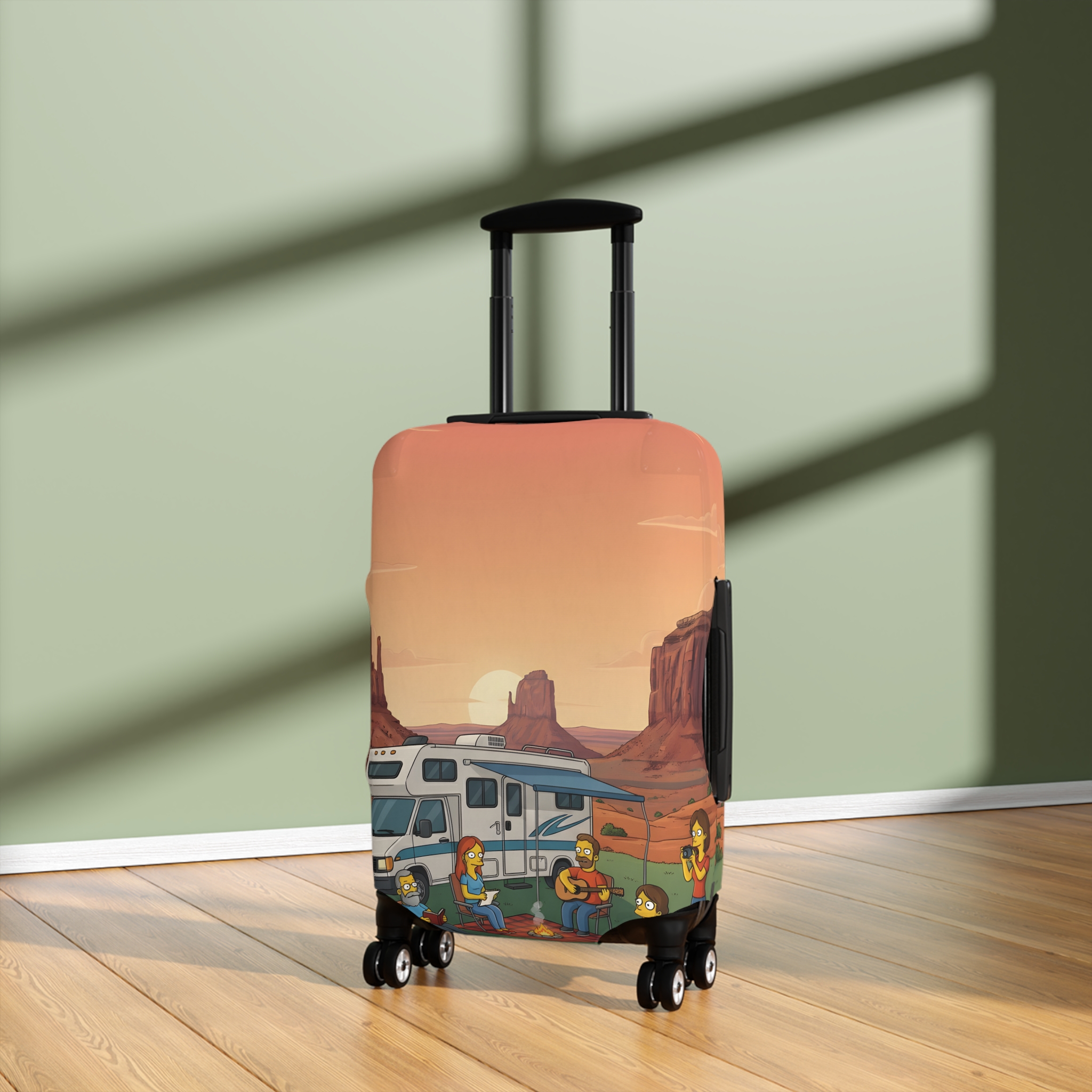 Luggage Cover — Adventure Camper Sketch Travel Suitcase(Design Sitcom-Line)