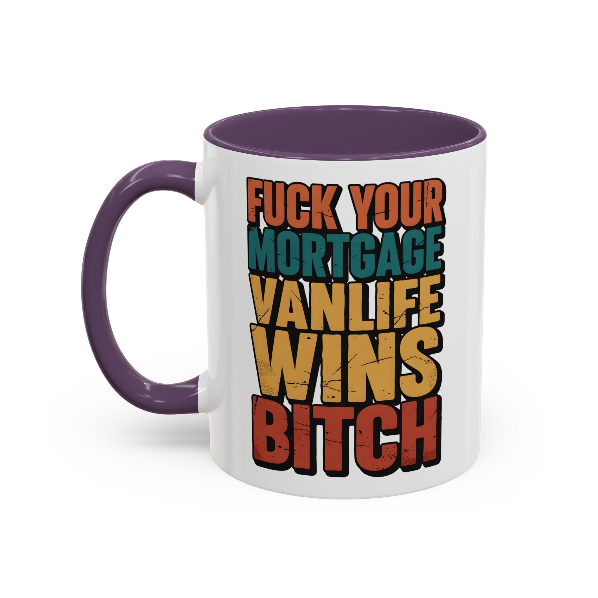 Accent Coffee Mug (11, 15oz) — "Fuck Your Mortgage" Design F**K-Line