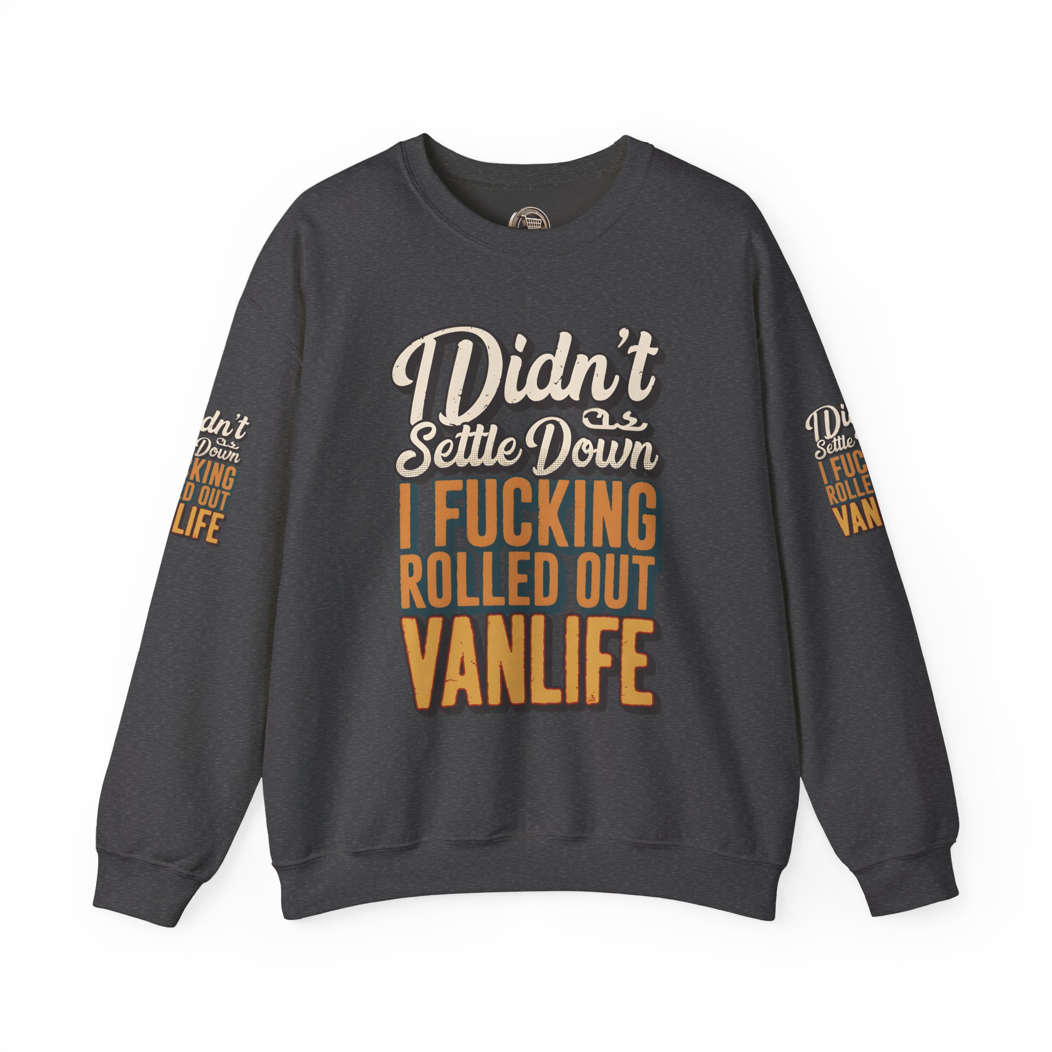 Unisex Heavy Blend™ Crewneck Sweatshirt — "Dind´t Settle Down" Design F**K-Line