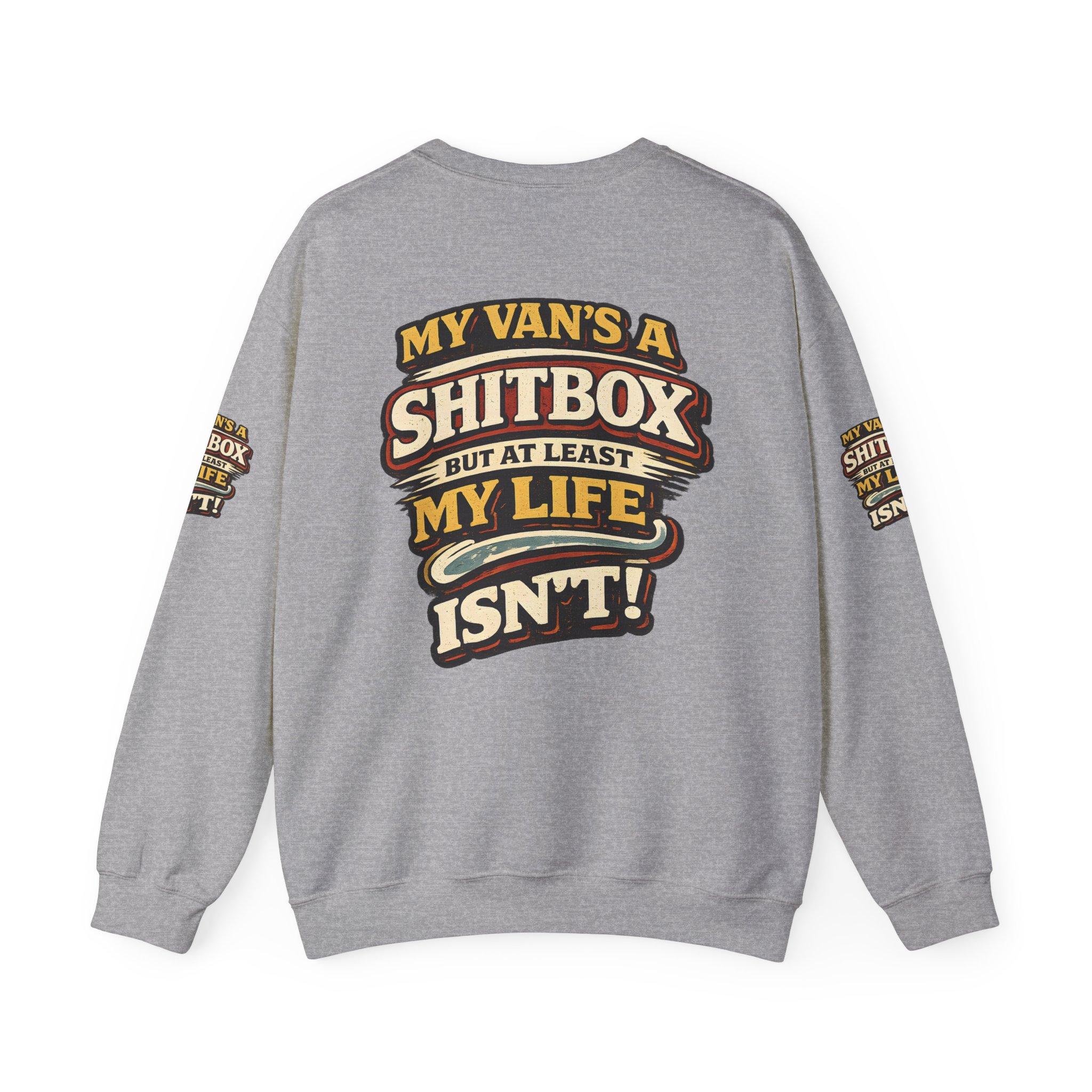 8913530879874960012_2048.jpeg Unisex Heavy Blend™ Crewneck Sweatshirt — "My Van`s A Shitbox" Design F**K-Line