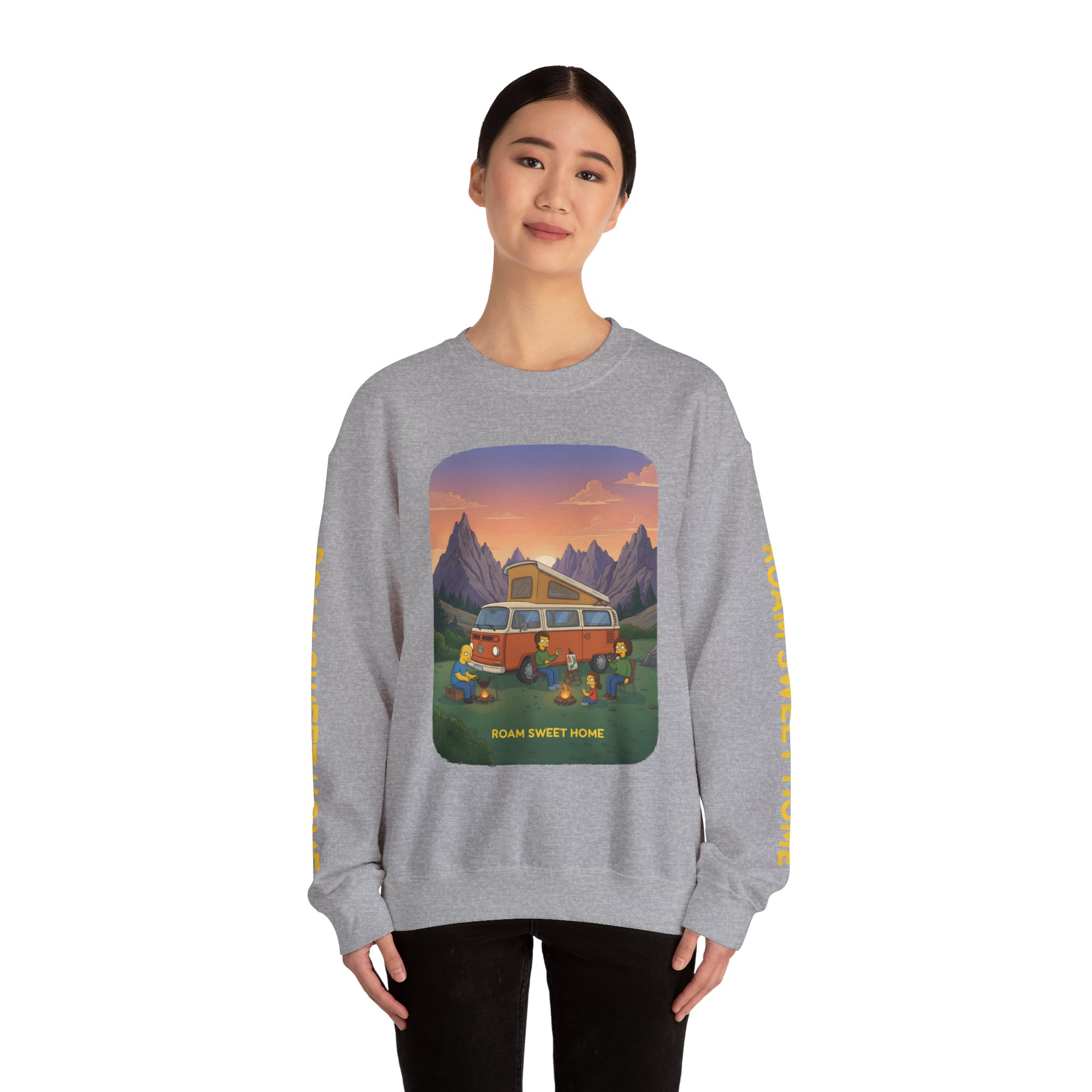 Unisex Heavy Blend™ Crewneck Sweatshirt — "Roam Sweet Home" Design Sitcom-Line