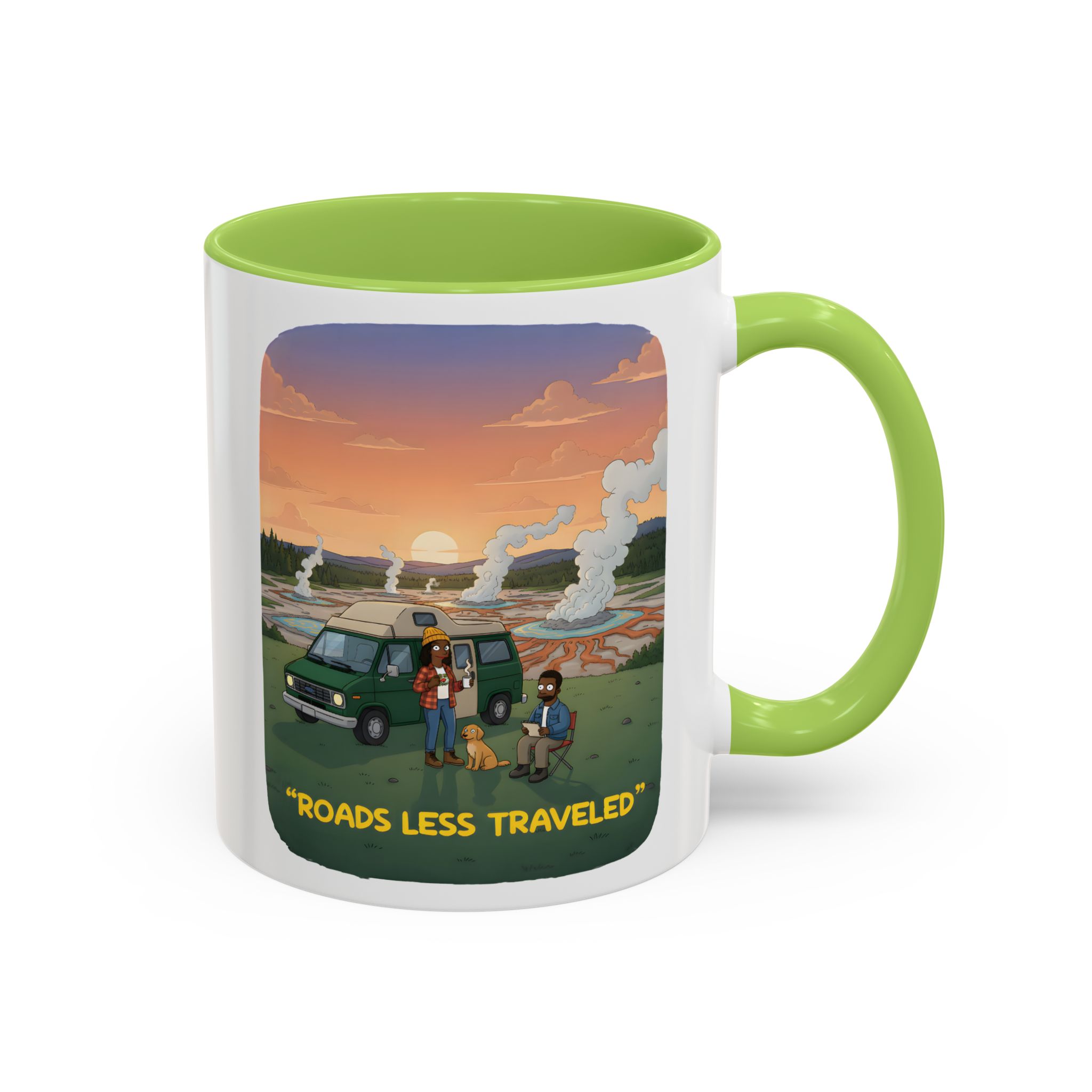 Accent Coffee Mug (11, 15oz) — "Roads Less Traveled" Design Sitcom-Line