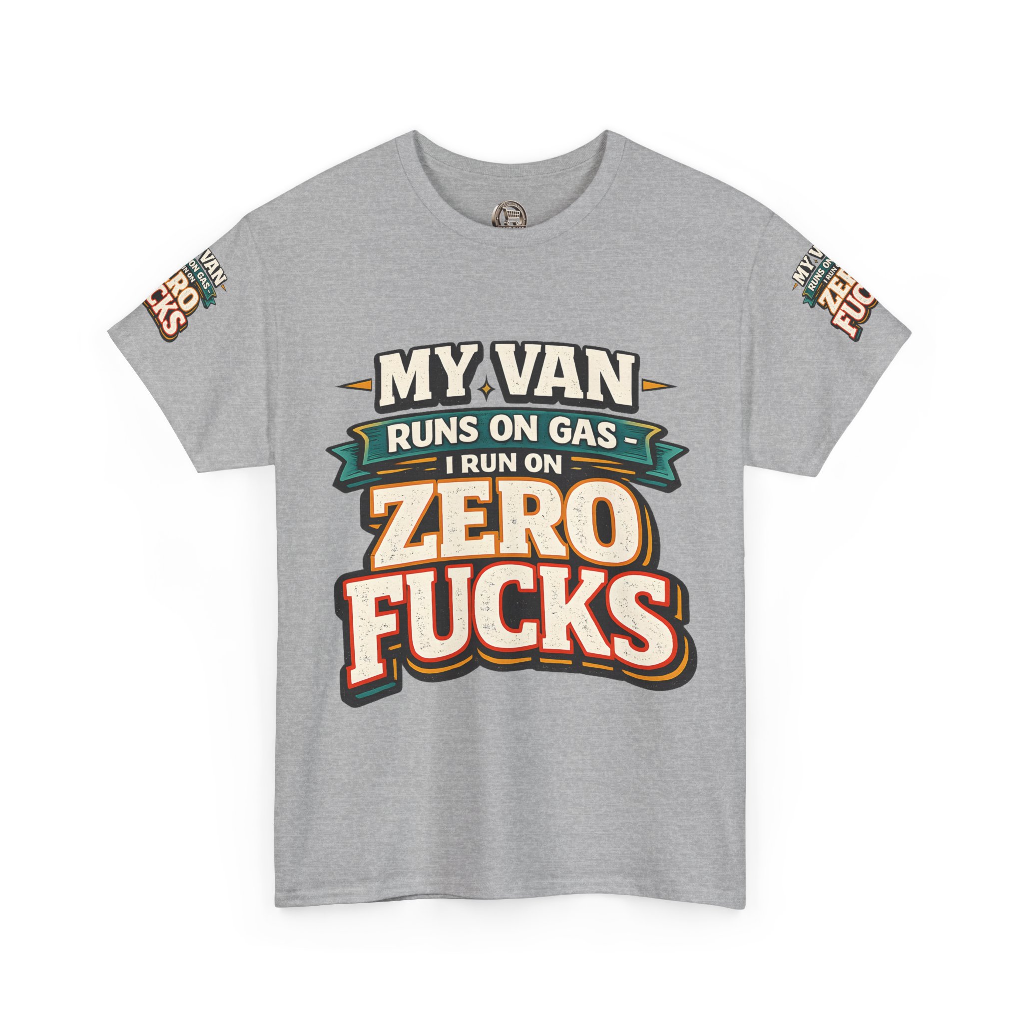 Unisex Heavy Cotton Tee — "My Van Runs On Gas" Design F**K-Line