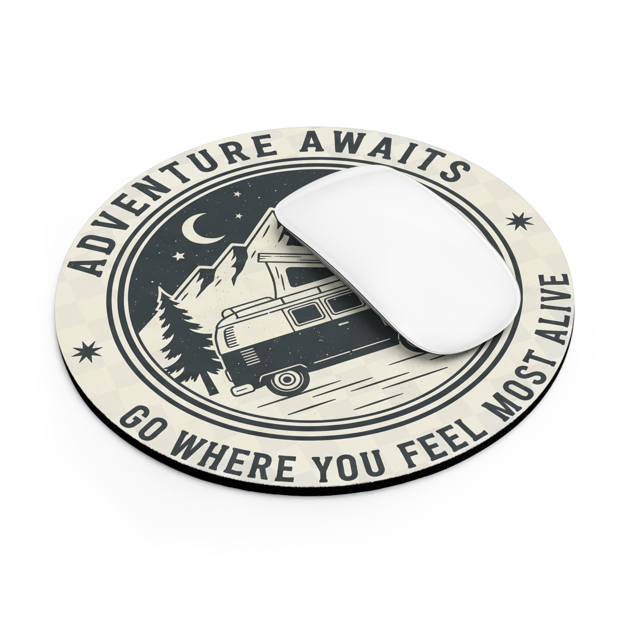 Mouse Pad — "Adventure Awaits-Go Where You Feel Most Alive" Desk Mat