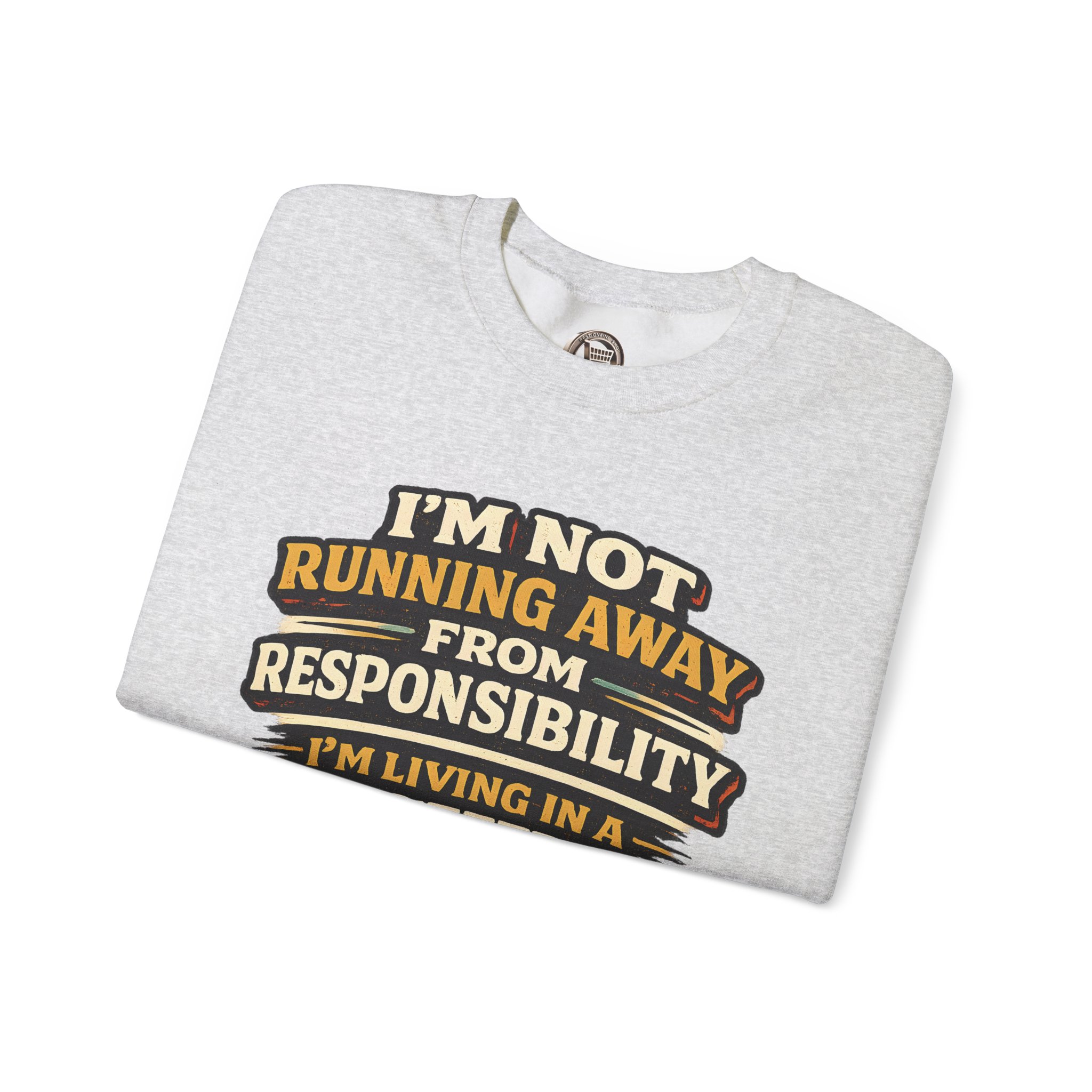 8932543734295678787_2048.jpeg Unisex Heavy Blend™ Crewneck Sweatshirt — "I`m Not running Away" Design F**K-Line
