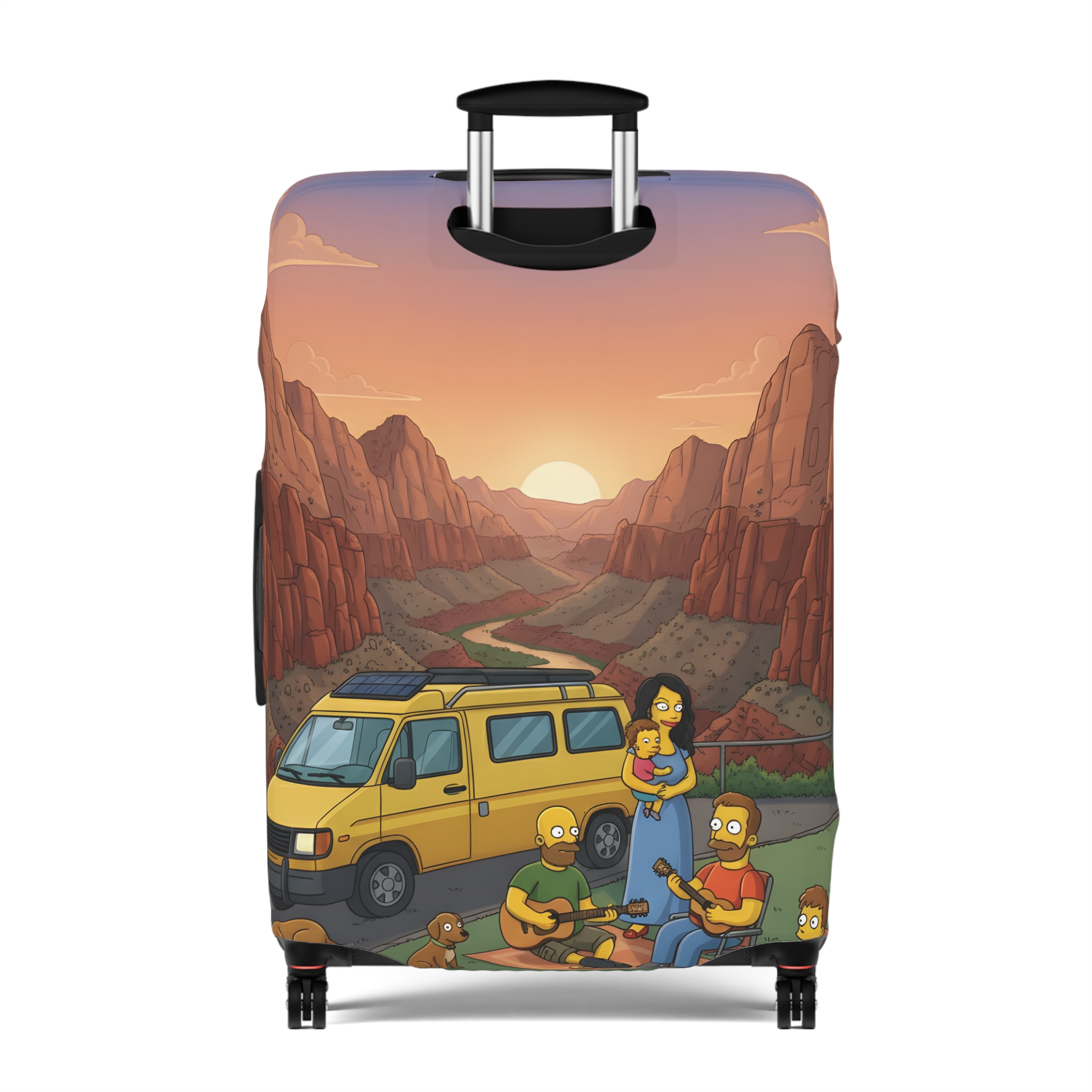 Luggage Cover — Adventure Camper Sketch Travel Suitcase(Design Sitcom-Line)