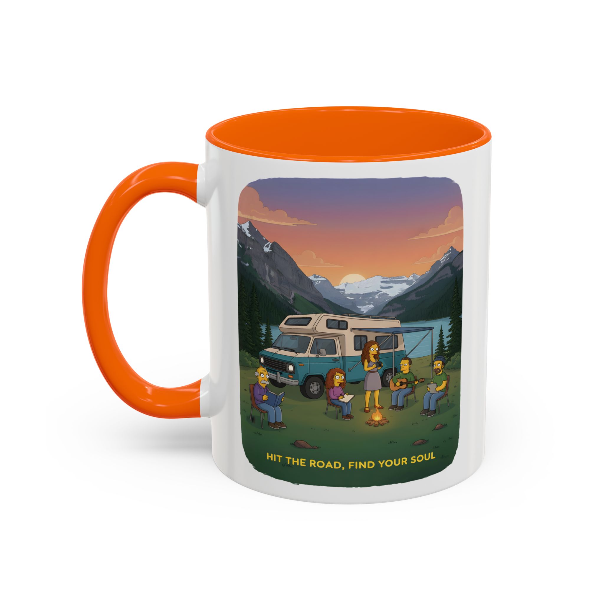 Accent Coffee Mug (11, 15oz) — "Hit The Road-Find Your Soul" Design Sitcom-Line
