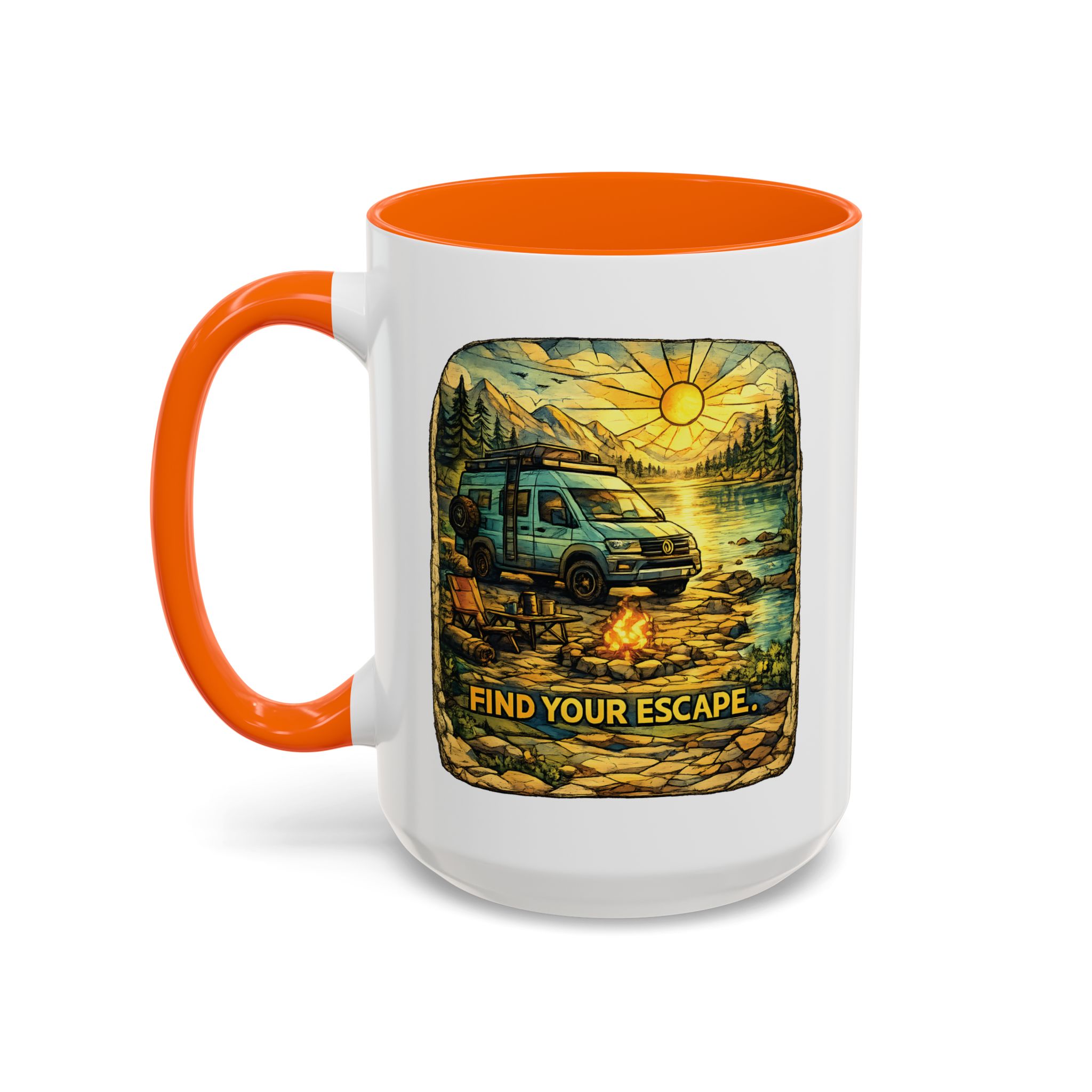 8944233645798066979_2048.jpeg Accent Coffee Mug (11, 15oz) — "Find Your Escape" Design Cubic-Line