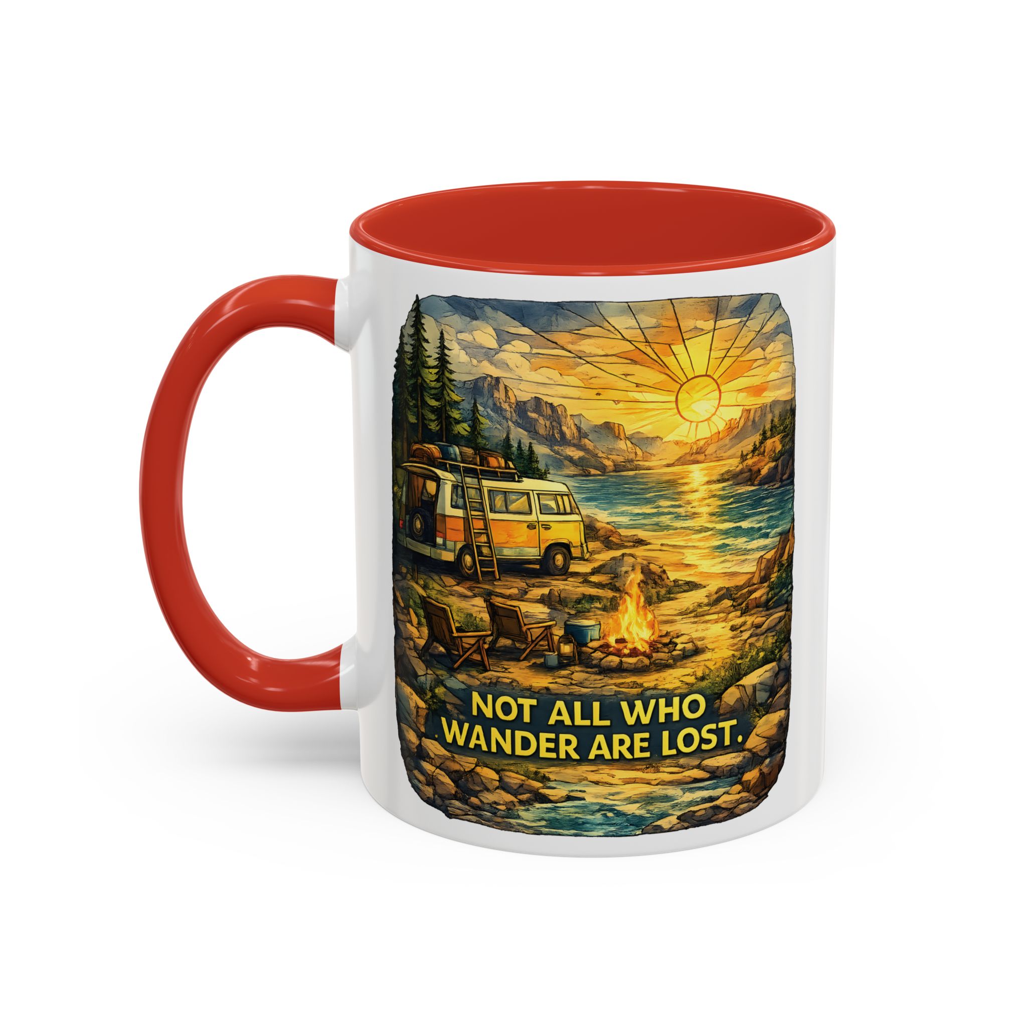 8951343657179943304_2048.jpeg Accent Coffee Mug (11, 15oz) — "Not All Who Wander Are Lost" Design Cubic-Line