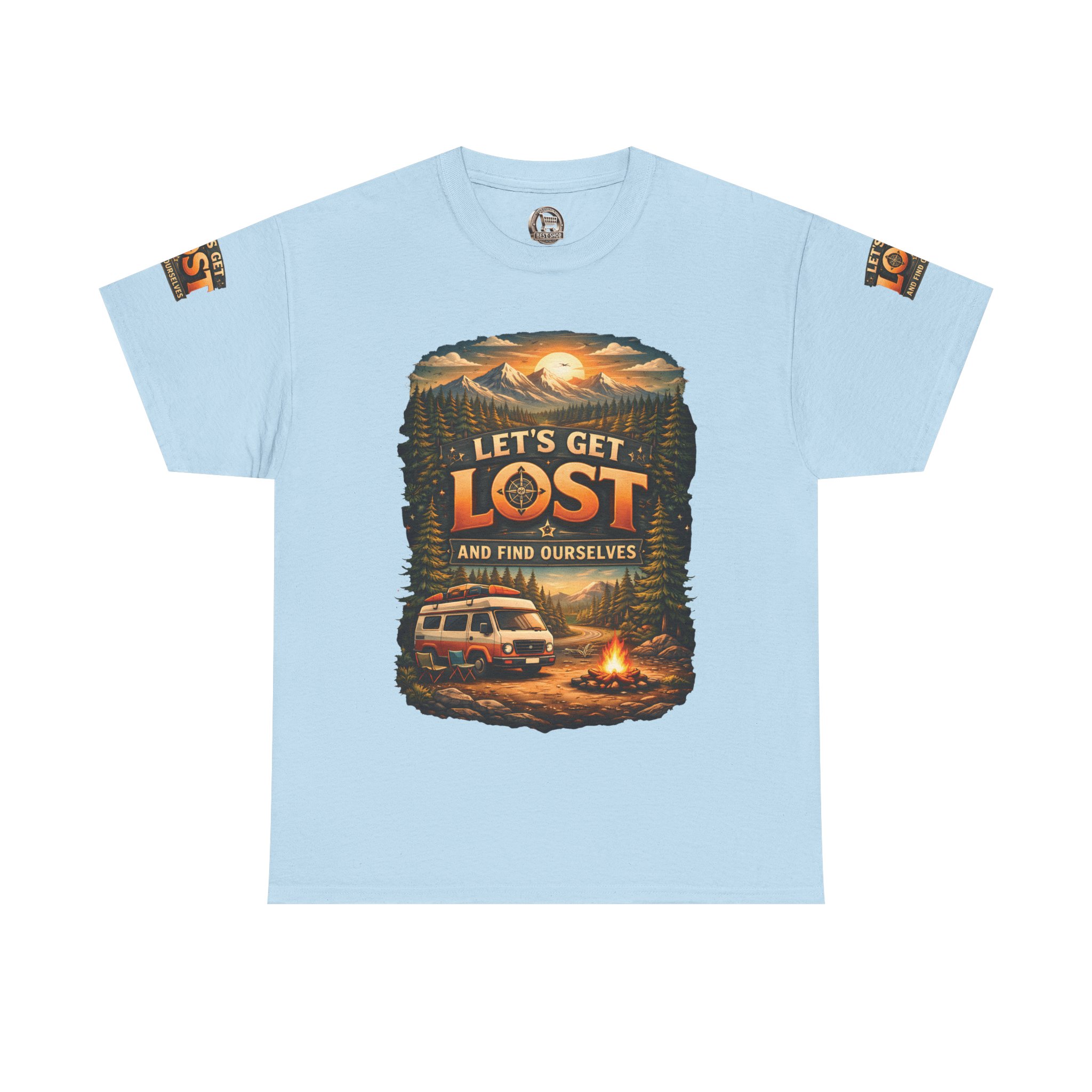 Unisex Heavy Cotton Tee — "Let´s Get Lost And Found Ourselfs" Design Scenic-Line