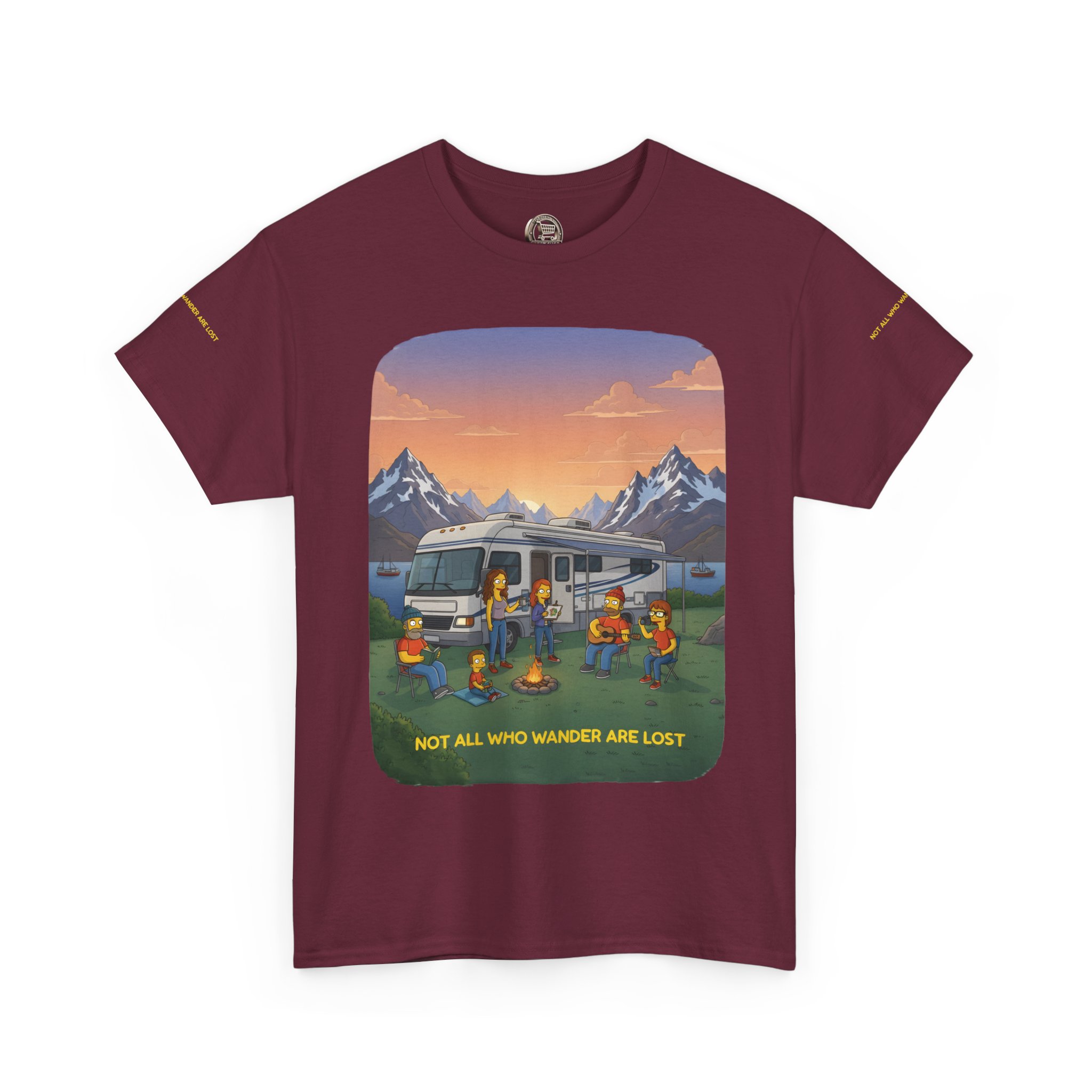 Unisex Heavy Cotton Tee — "Not All Who Wander Are Lost" Design Sitcom-Line