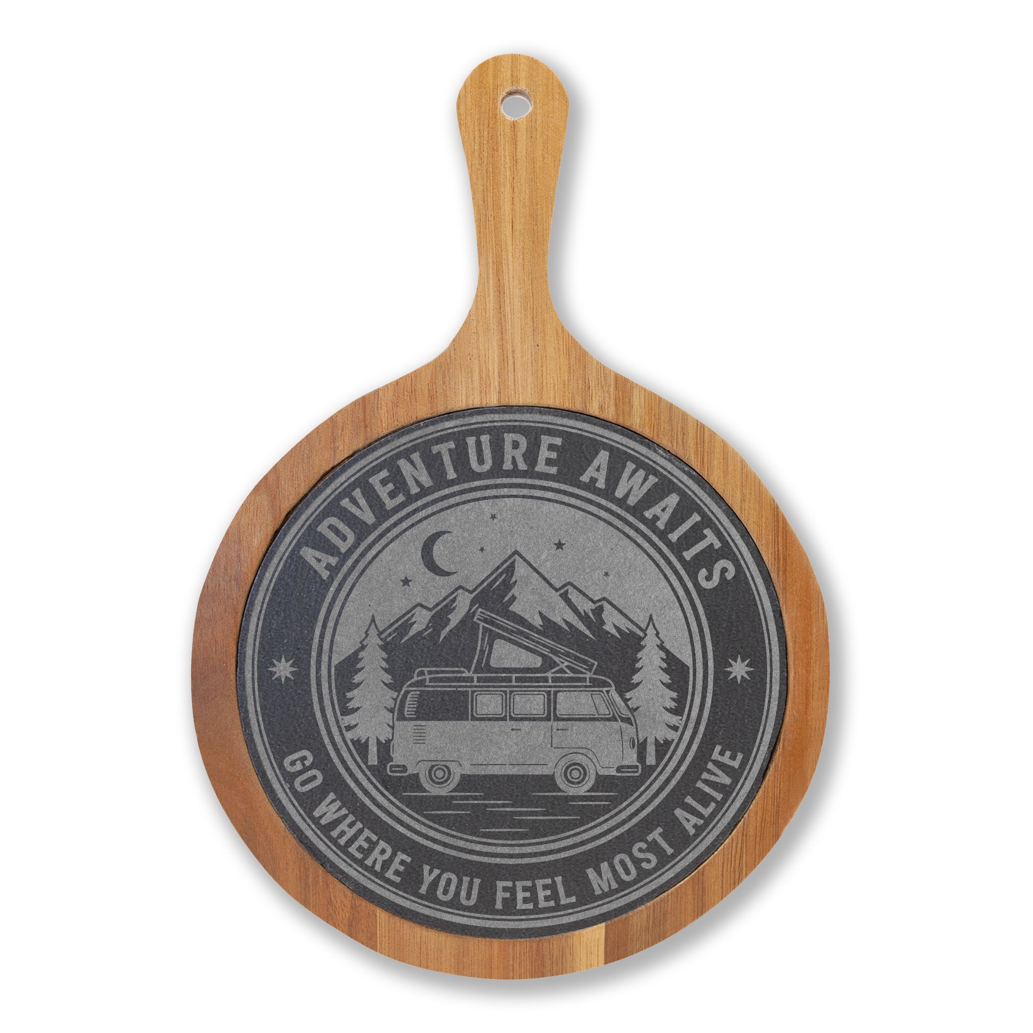 Engraved Charcuterie Board - "Adventure Awaits-Go Where You Feel Most Alive" (4 Variants Available)