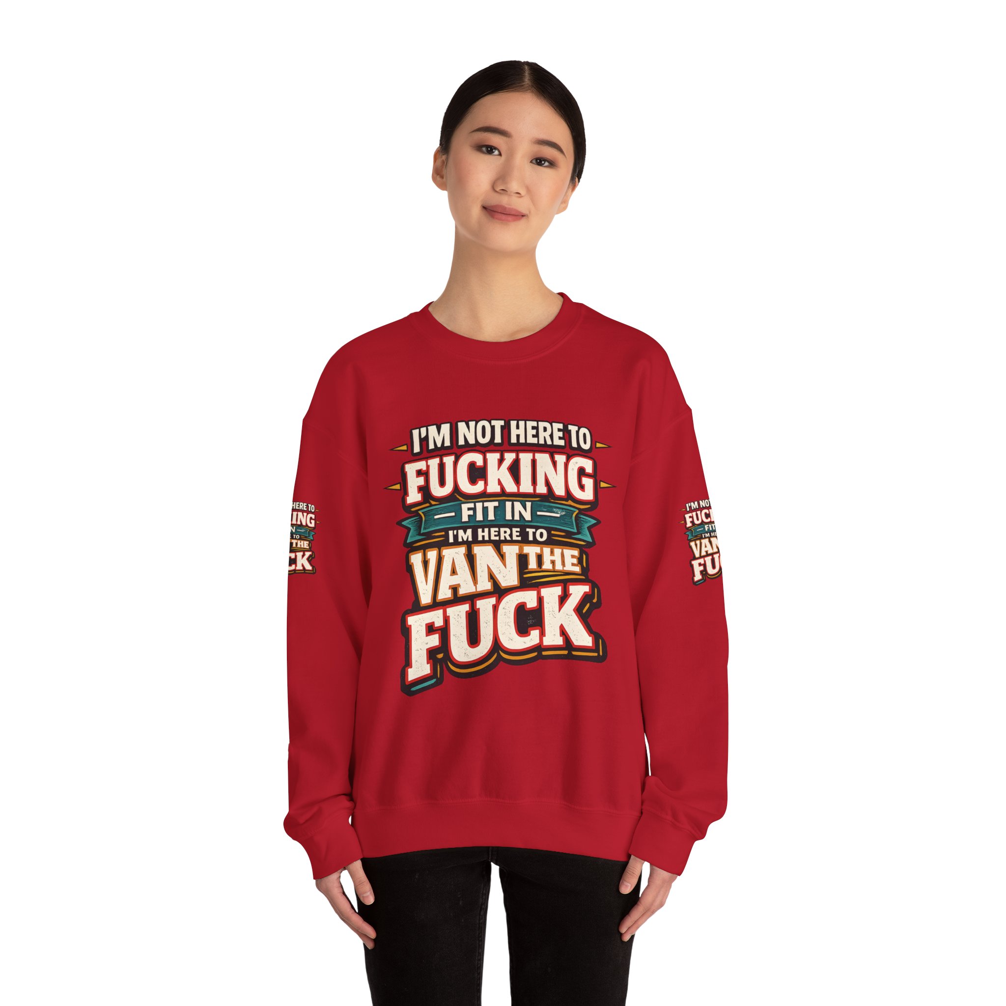 8960423080141793000_2048.jpeg Unisex Heavy Blend™ Crewneck Sweatshirt — "I´m Not Here To Fucking Fit In" Design F**K-Line