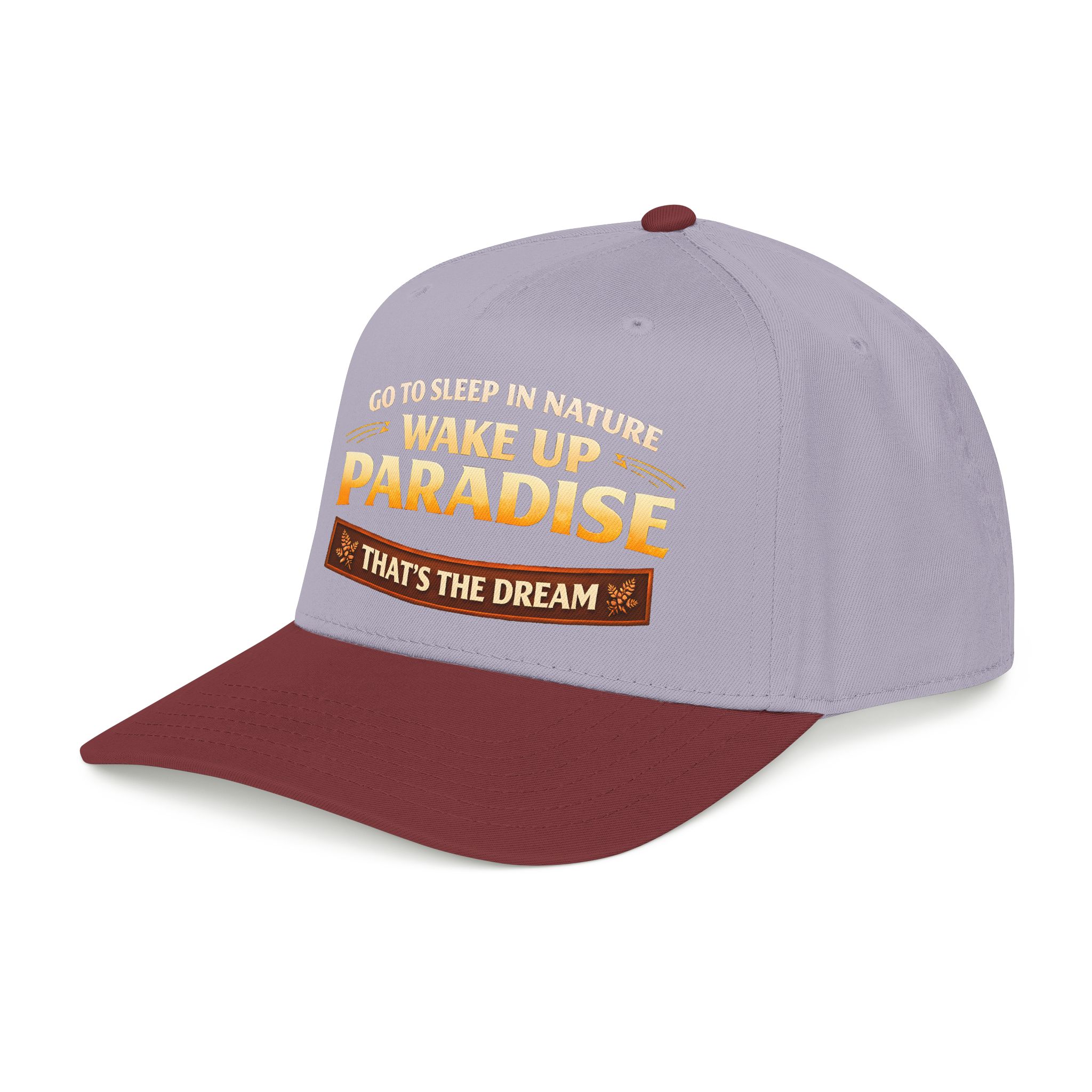 Baseball Cap - "Go sleep Nature-Wake Up Paradise" Design Scenic-Line