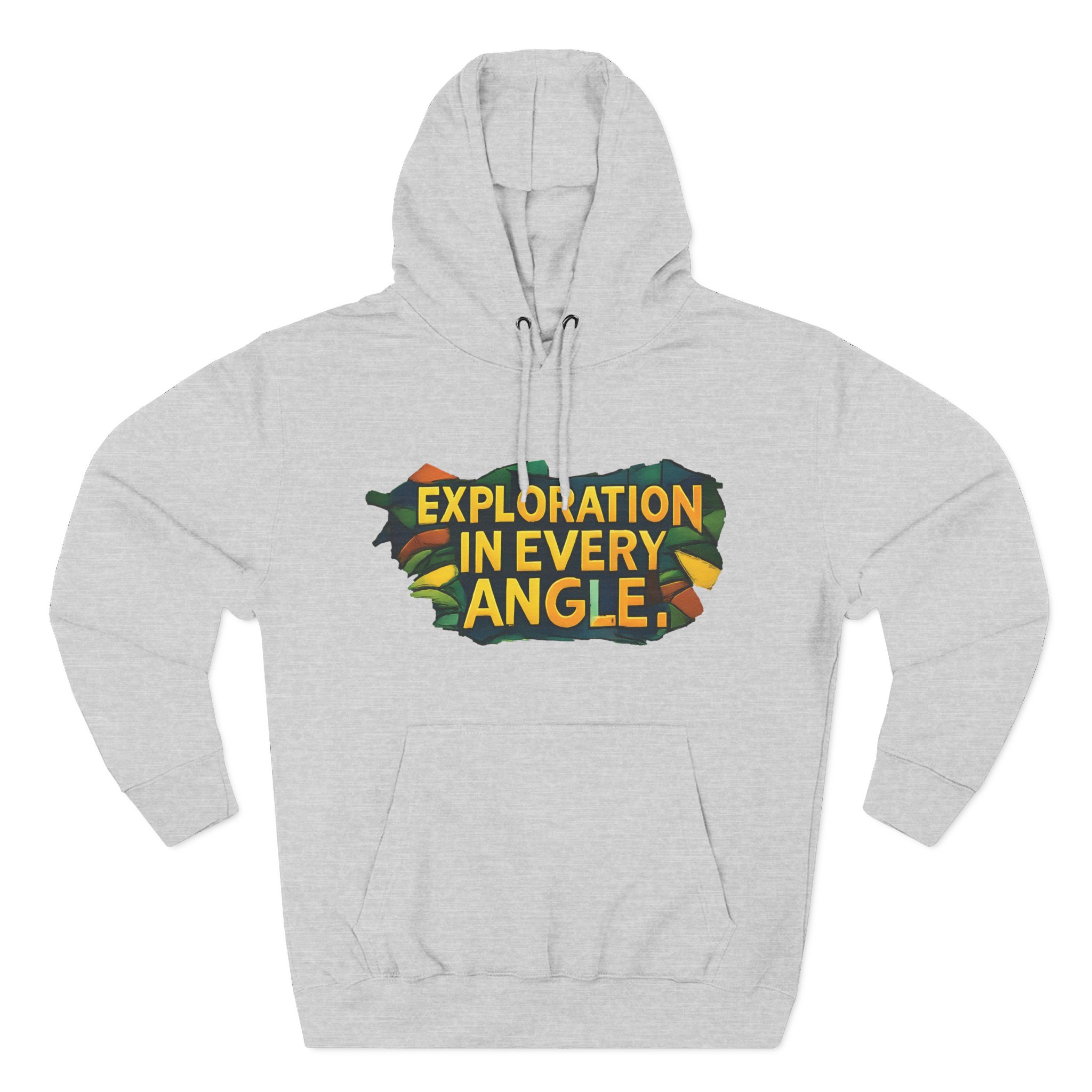 Three-Panel Fleece Hoodie - "Exploration In Every Angle" Design Cubic-Line
