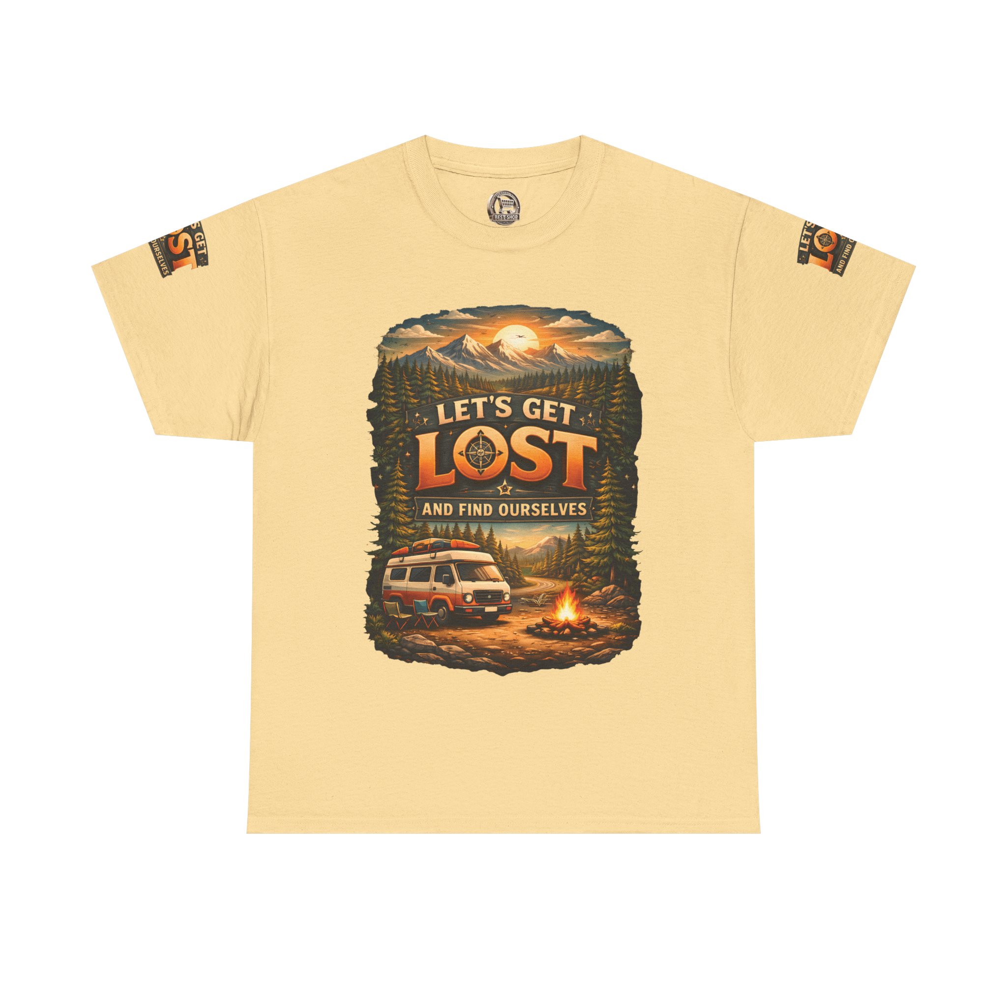 Unisex Heavy Cotton Tee — "Let´s Get Lost And Found Ourselfs" Design Scenic-Line