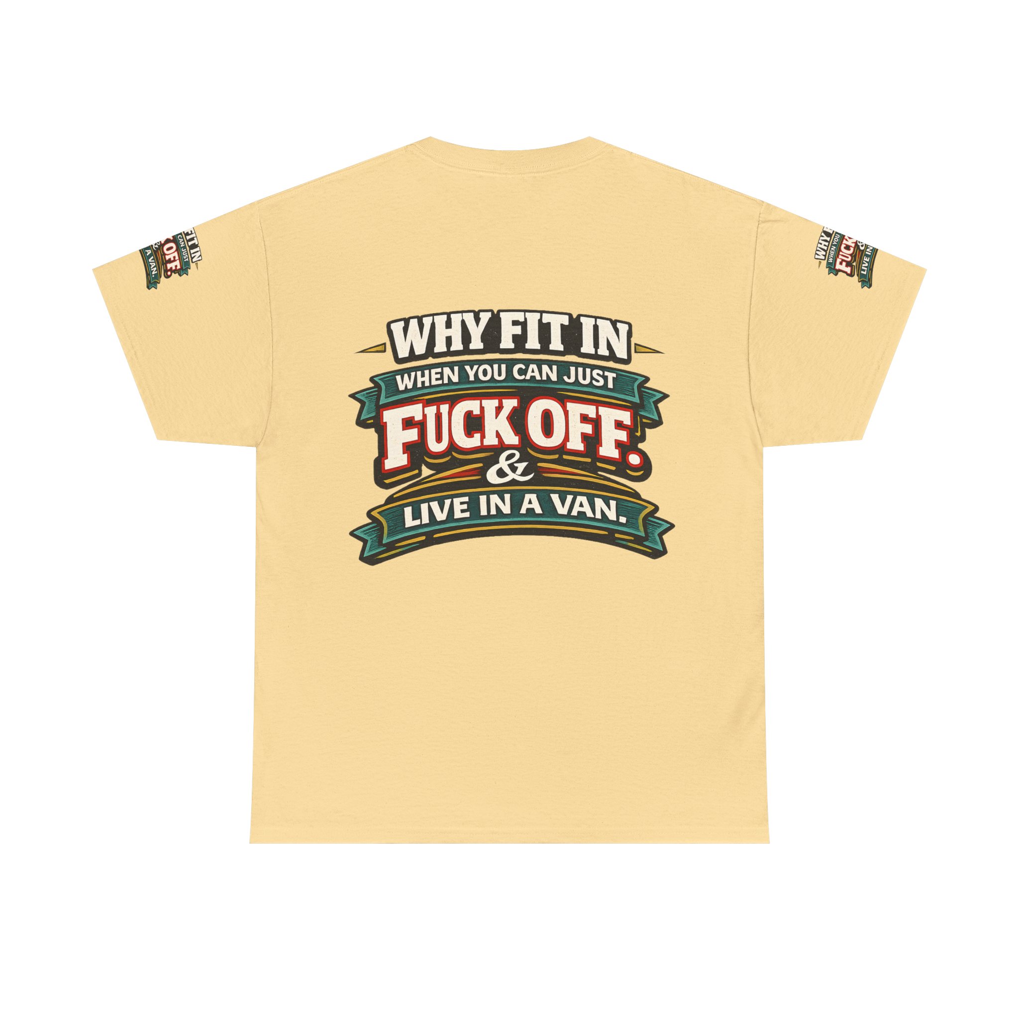 Unisex Heavy Cotton Tee — "Why Fit In" Design F**K-Line