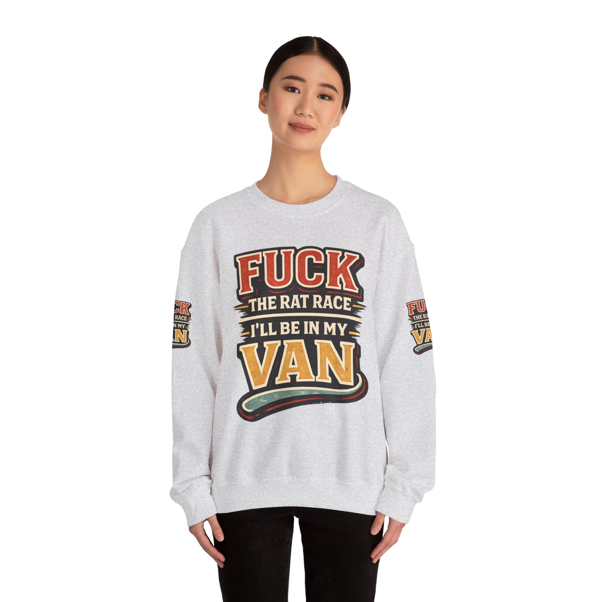 8977655735672744589_2048-1.jpeg Unisex Heavy Blend™ Crewneck Sweatshirt — "Fuck The Rat Race" Design F**K-Line