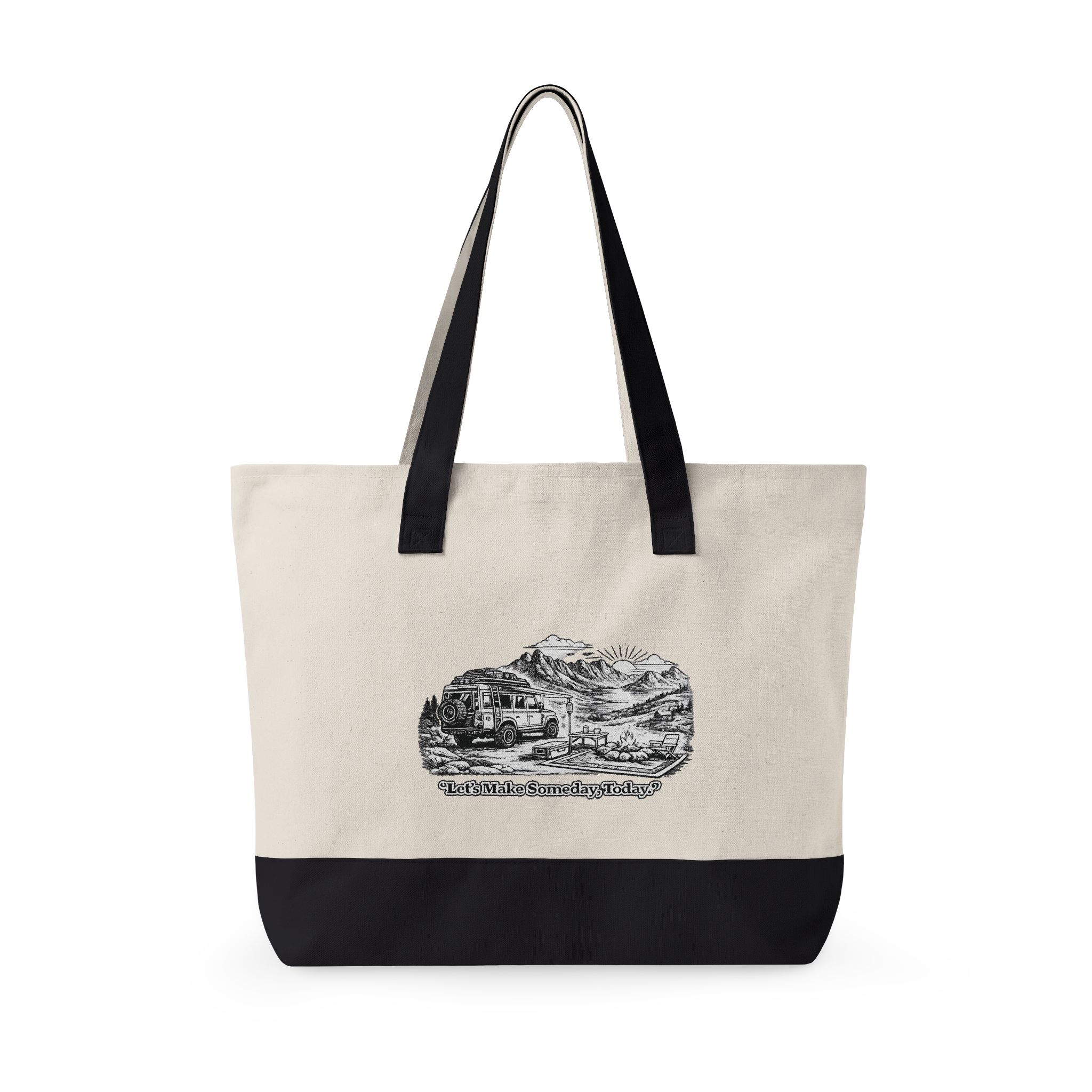 8980197395996788802_2048.jpeg Zippered Canvas Tote — "Lets Make Some Day, Today" (Design Minimal-Line)