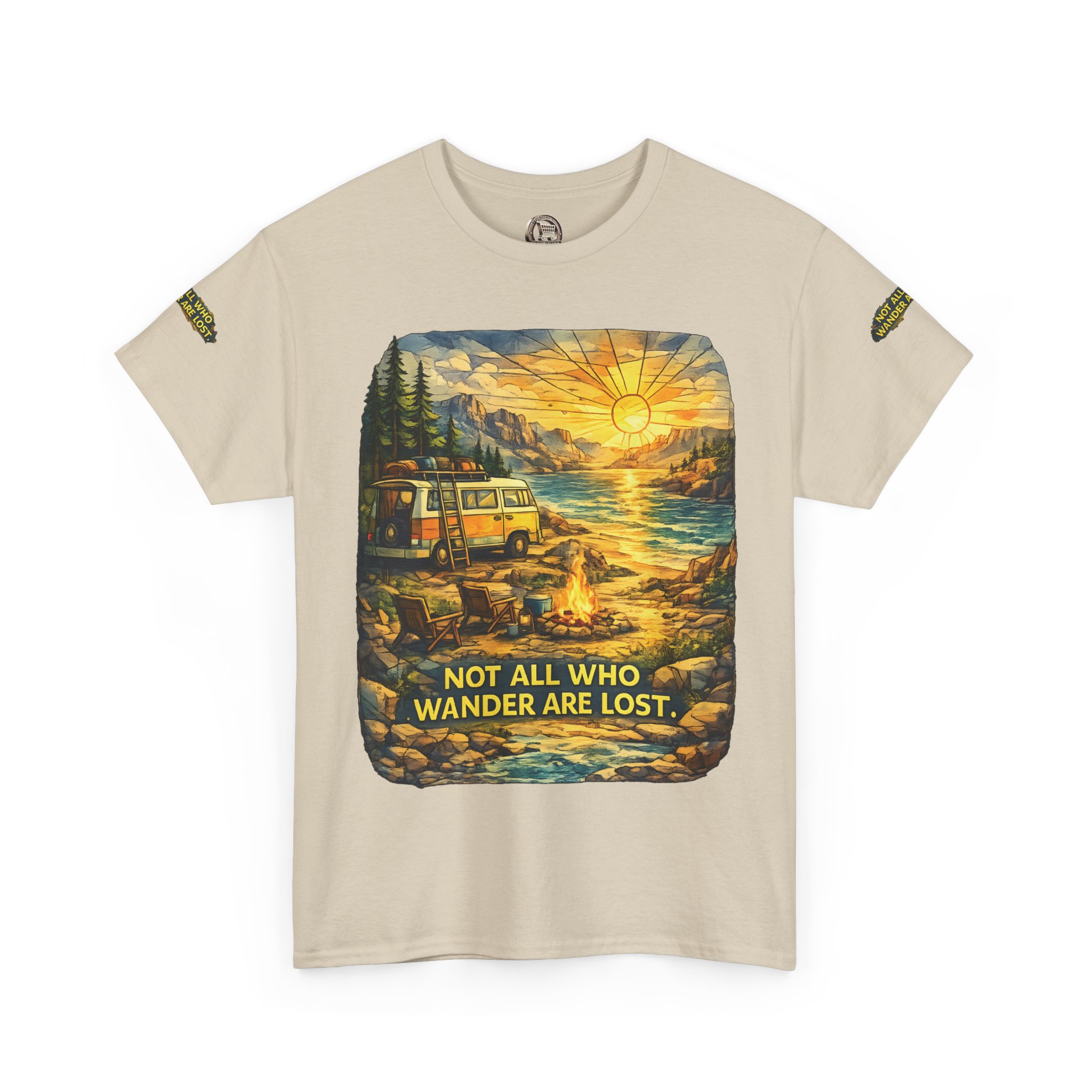 8985312792696499321_2048.jpeg Unisex Heavy Cotton Tee — "Not All Who Wander Are Lost " Design Cubic-Line