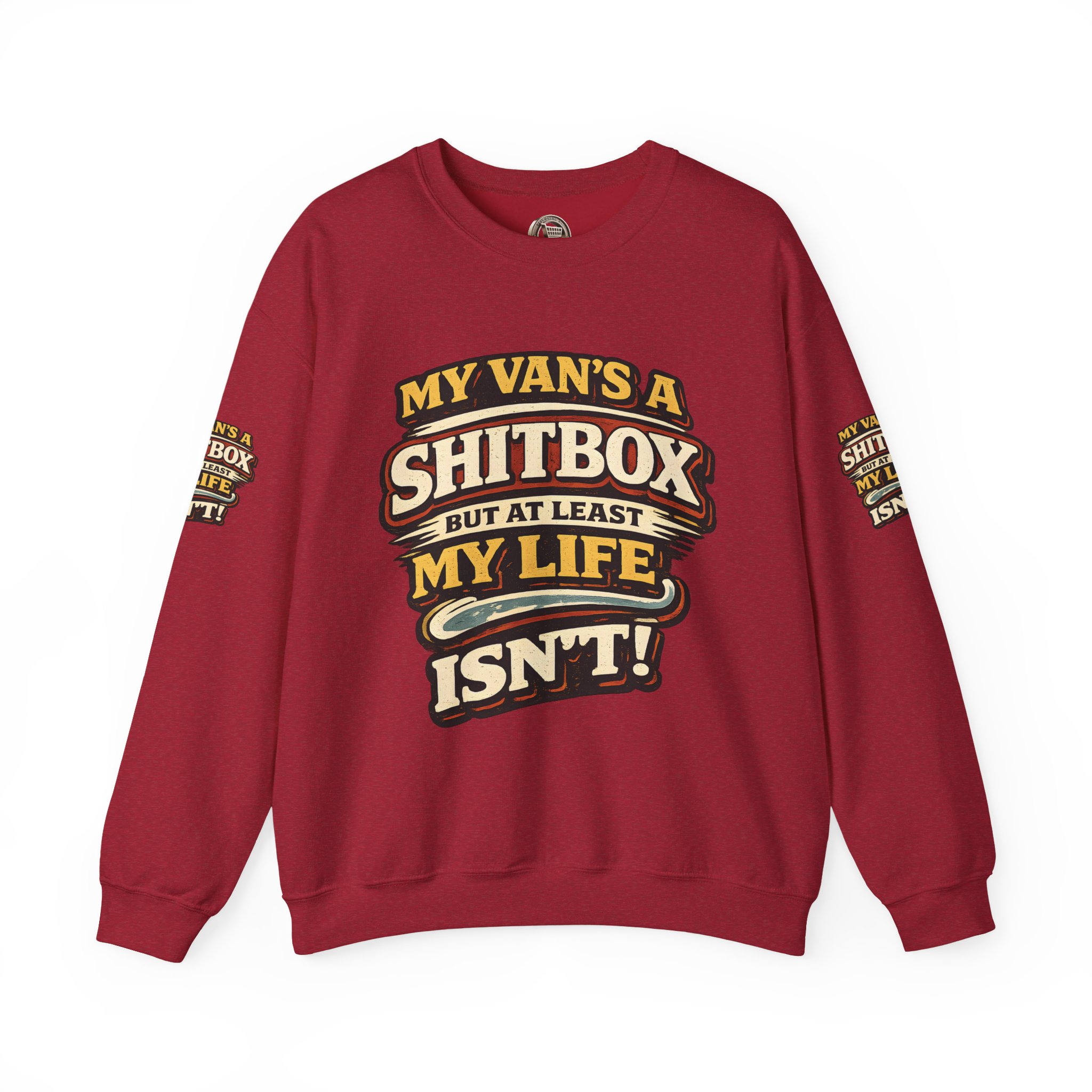 899749125730118459_2048.jpeg Unisex Heavy Blend™ Crewneck Sweatshirt — "My Van`s A Shitbox" Design F**K-Line