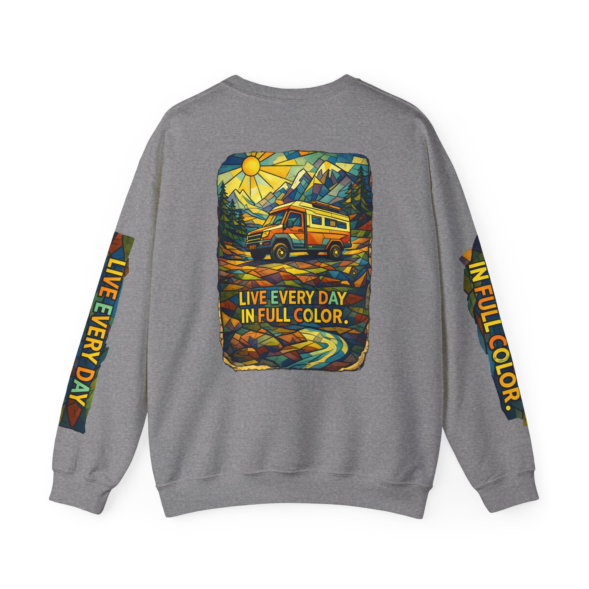 8997556113597913163_2048.jpeg Unisex Heavy Blend™ Crewneck Sweatshirt — "Live Every Day InFull Color" Design Cubic-Line