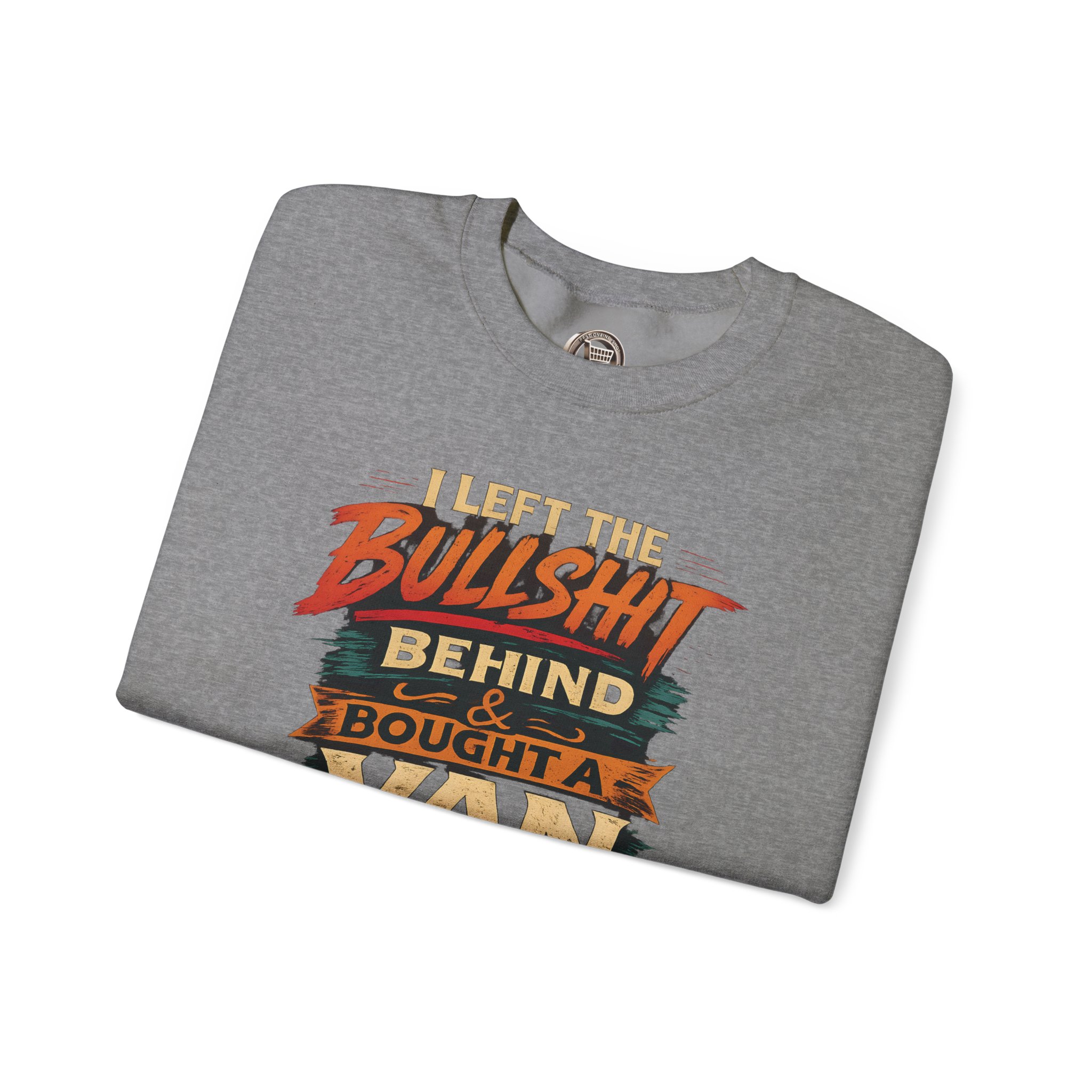 Unisex Heavy Blend™ Crewneck Sweatshirt — "I Left The Bullshit" Design F**K-Line