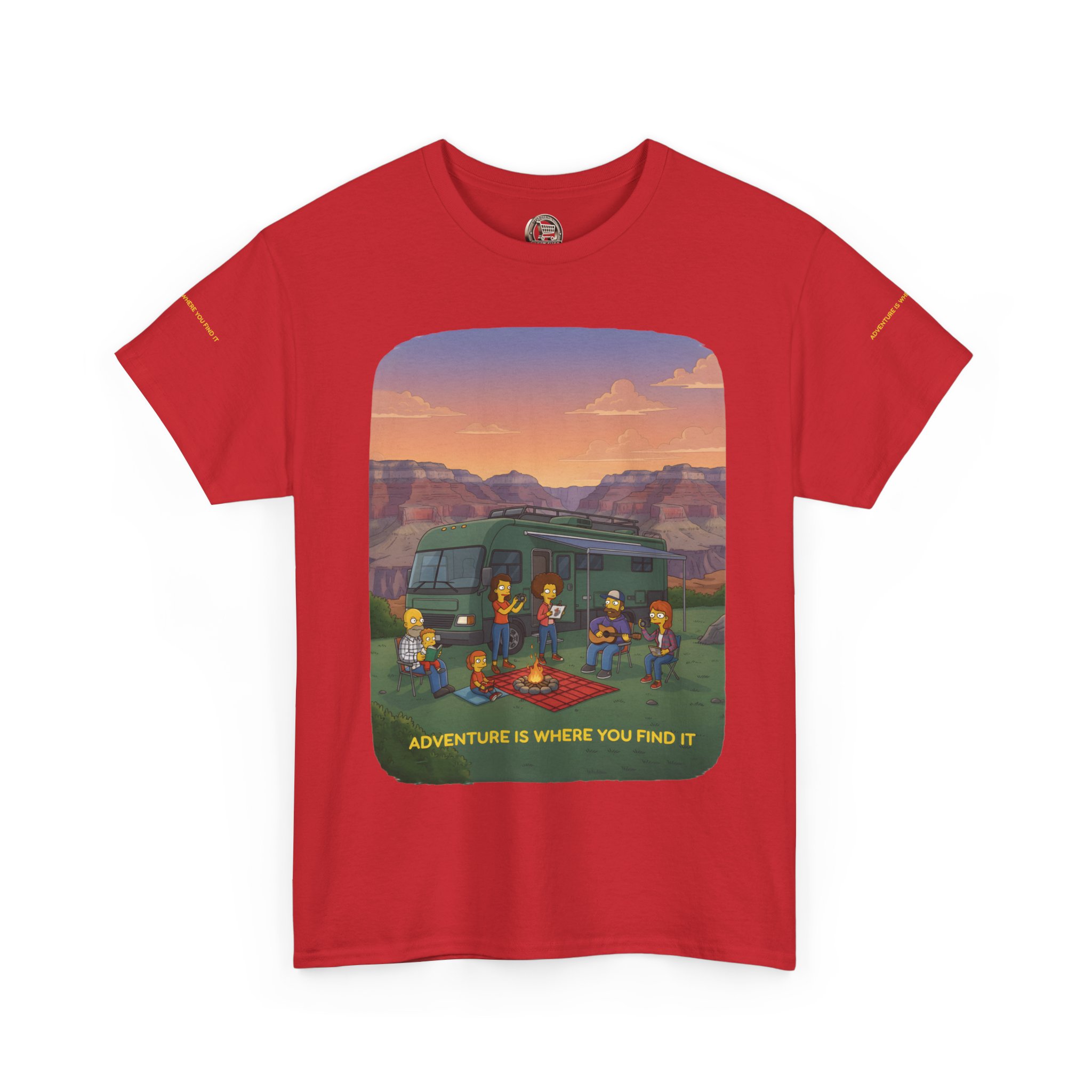 Unisex Heavy Cotton Tee — "Adventure Is Where You Find It" Design Sitcom-Line