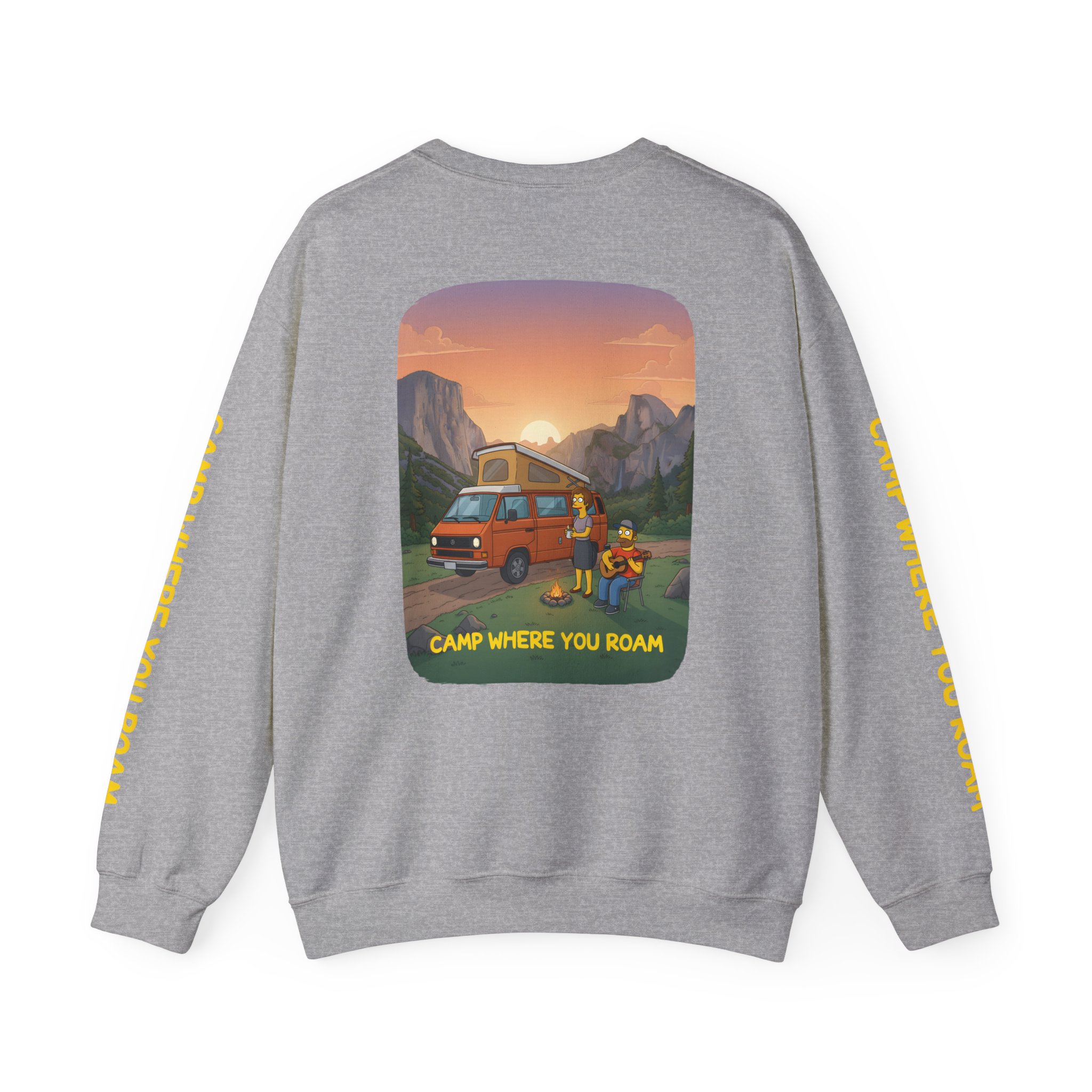 Unisex Heavy Blend™ Crewneck Sweatshirt — "Camp Where You Roam" Design Sitcom-Line