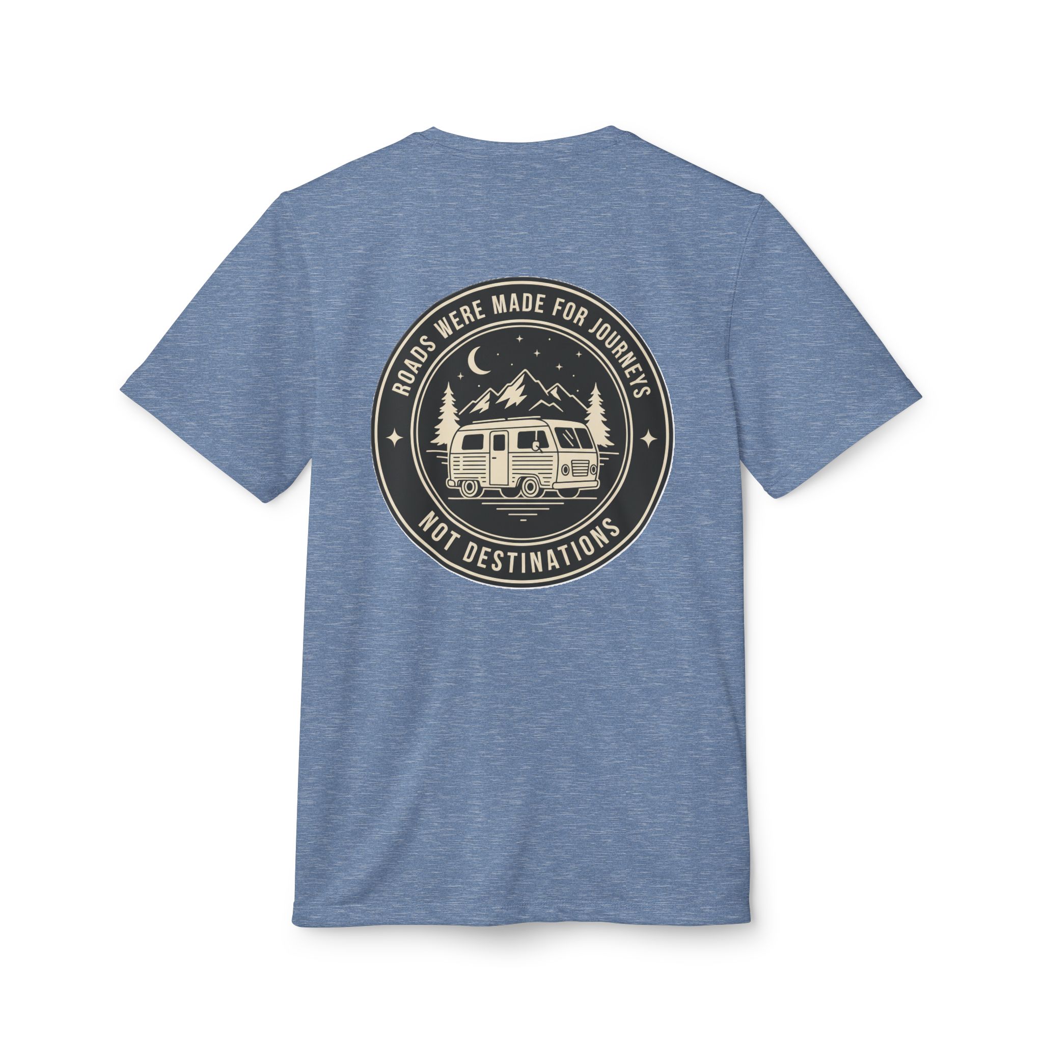 T-Shirt(Adidas) — 'ROAD WHERE MADE FOR JOURNEYS-NOT DESTINATIONS' (Only Back printed) Brand Adidas