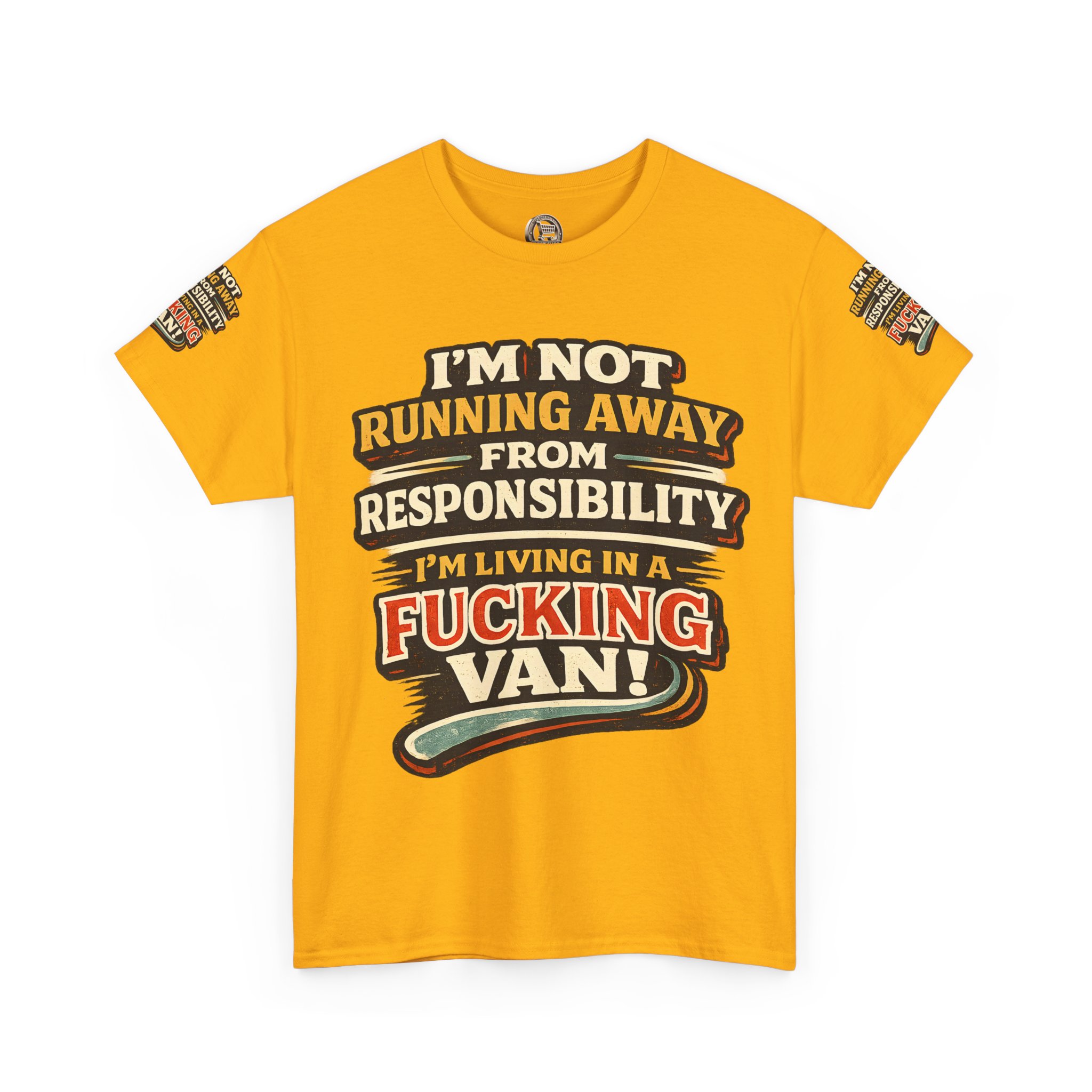 Unisex Heavy Cotton Tee — "I`m Not running Away" Design F**K-Line