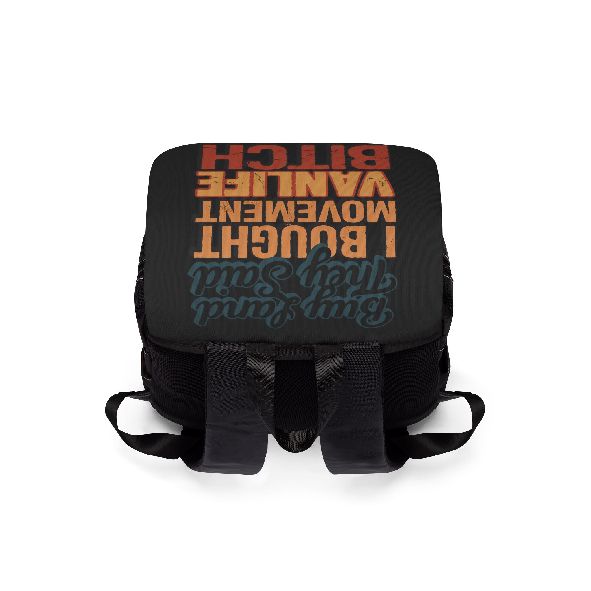 Unisex Casual Shoulder Backpack — "Buy Land They Said" Design F**K-Line