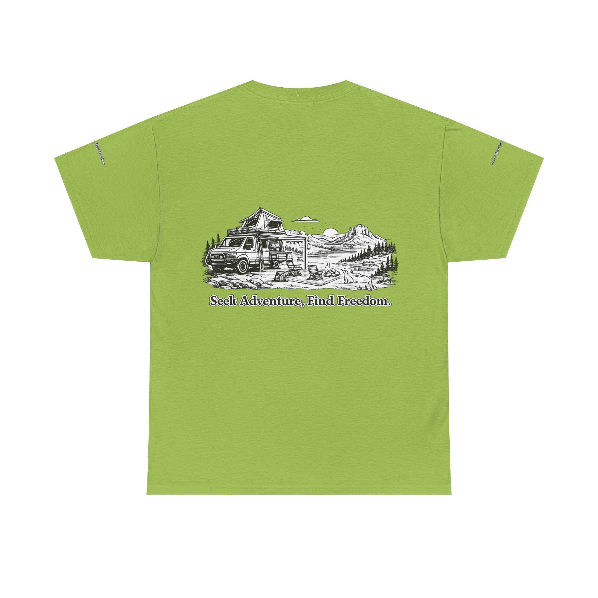 9029999992861645170_2048.jpeg Unisex Heavy Cotton Tee — "Seek Adventure, Find Freedom" Design Minimal-Line