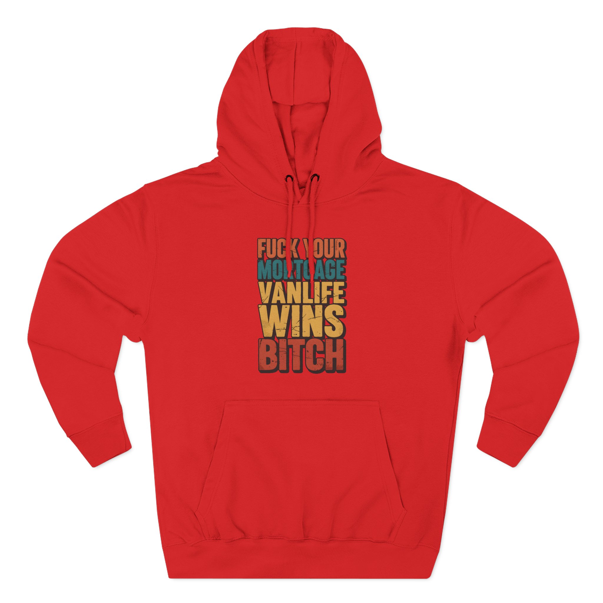 Three-Panel Fleece Hoodie - "Fuck Your Mortgage" Design F**K-Line