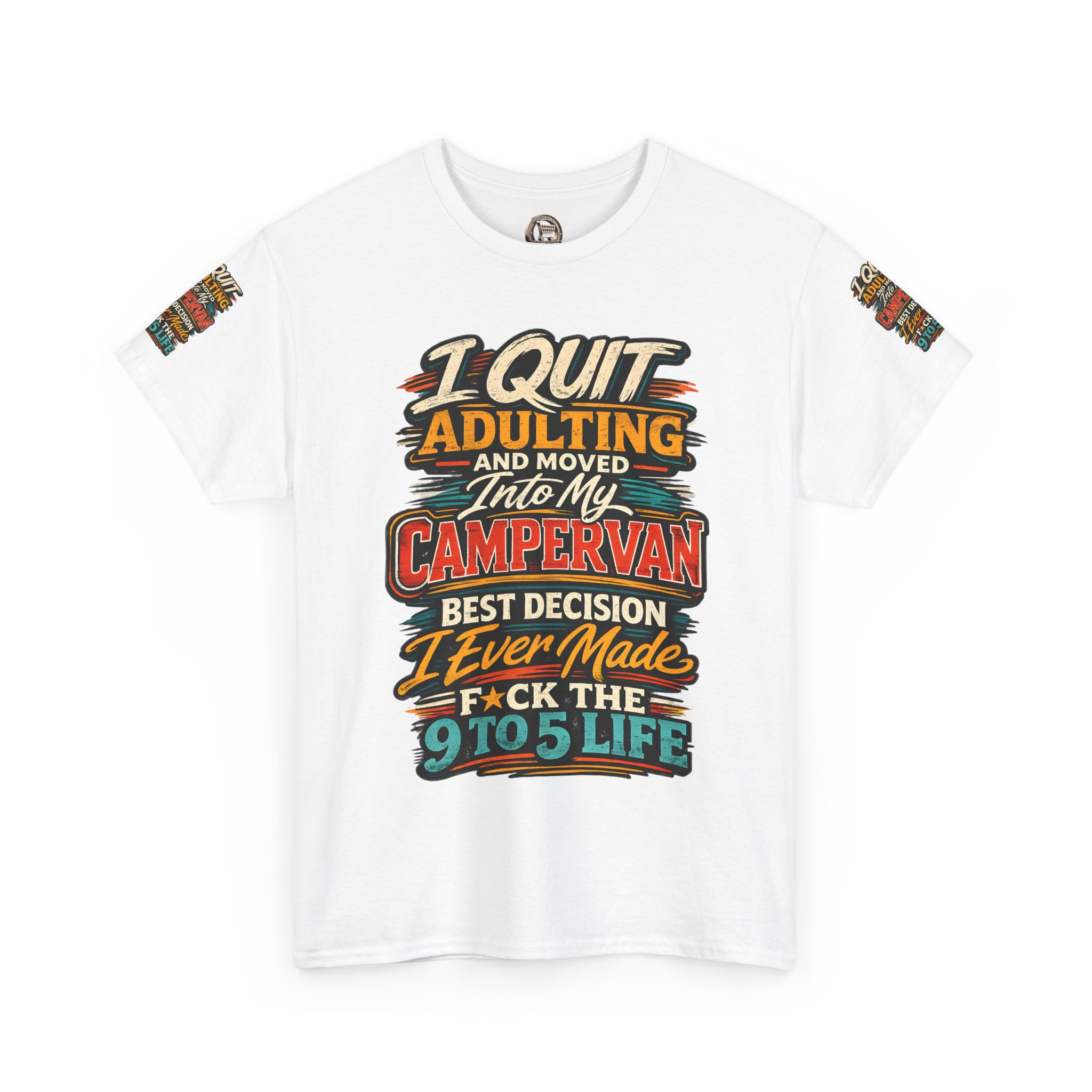 Unisex Heavy Cotton Tee — "I Quit Adulting" Design F**K-Line