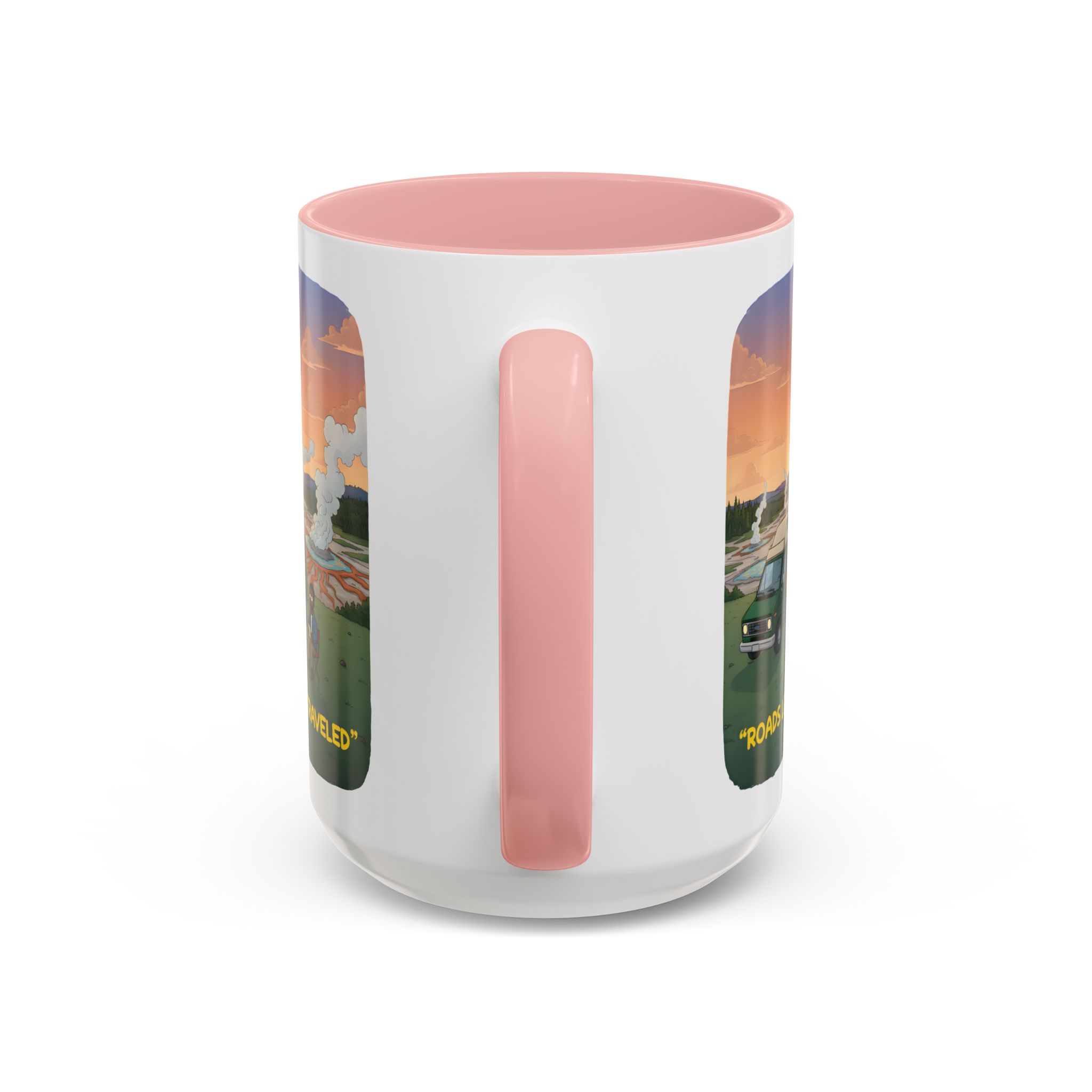 Accent Coffee Mug (11, 15oz) — "Roads Less Traveled" Design Sitcom-Line