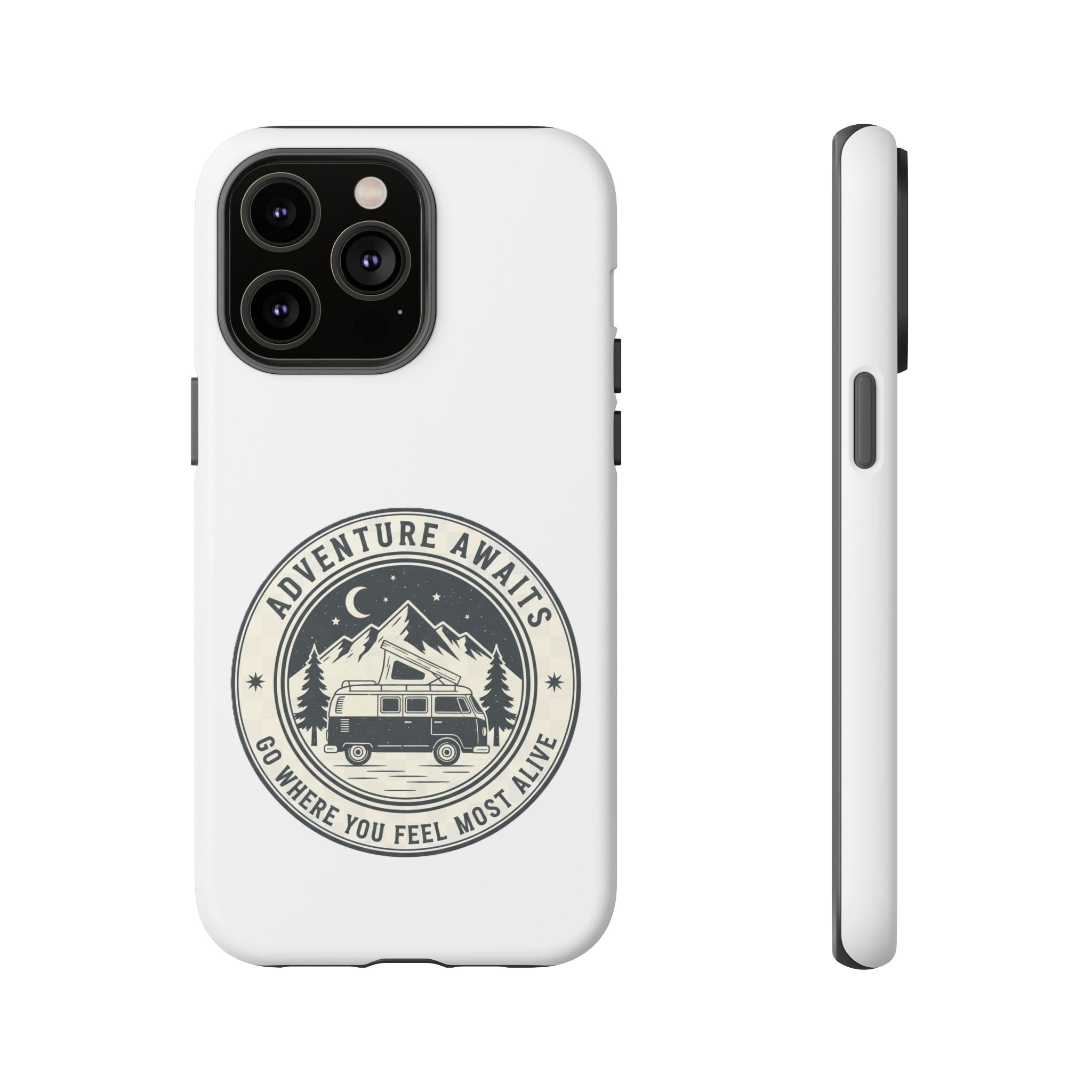 Phone Case — "Adventure Awaits-Go Where You Feel Most Alive" Camper Van Design