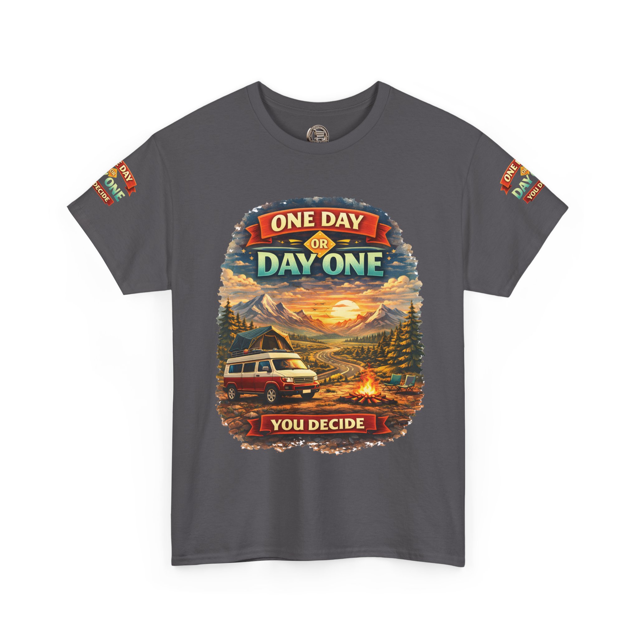 9068797702862965871_2048.jpeg Unisex Heavy Cotton Tee — "One Day Or Day One" Design Scenic-Line