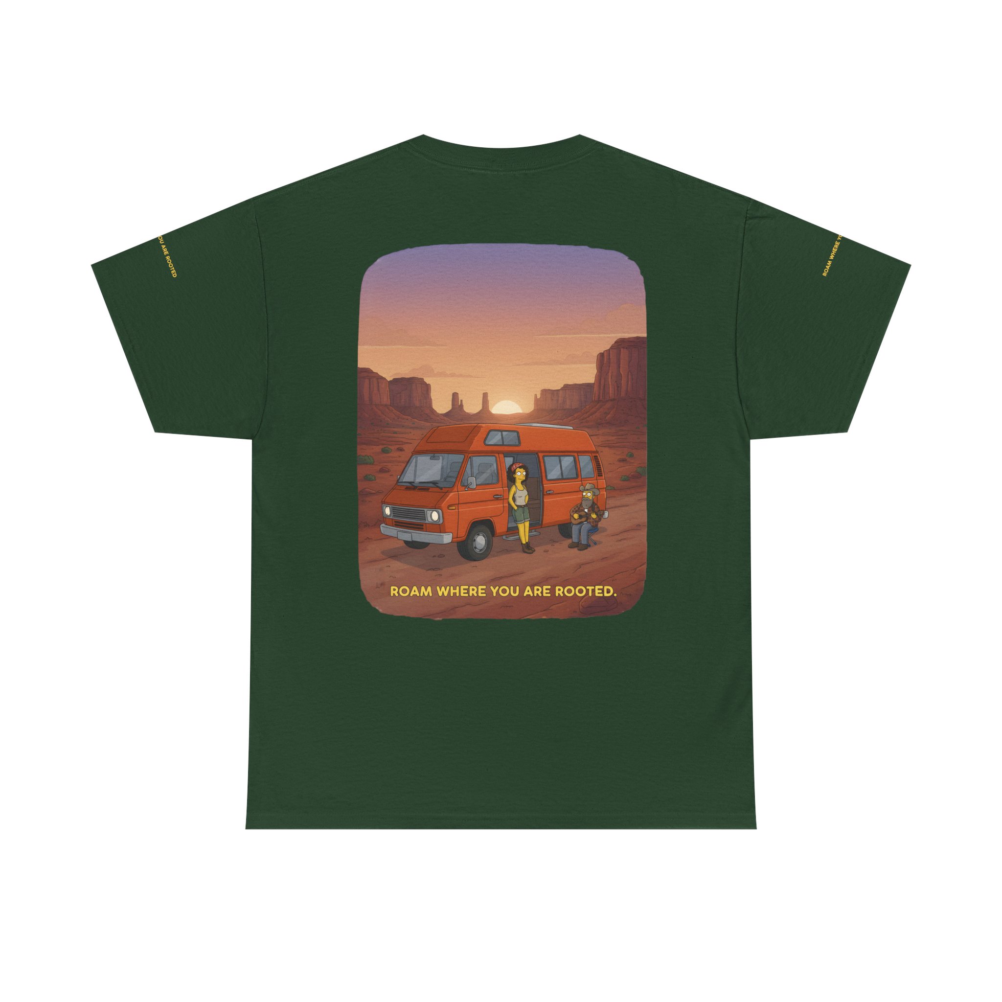 Unisex Heavy Cotton Tee — "Roam Where You Are Rooted" Design Sitcom-Line