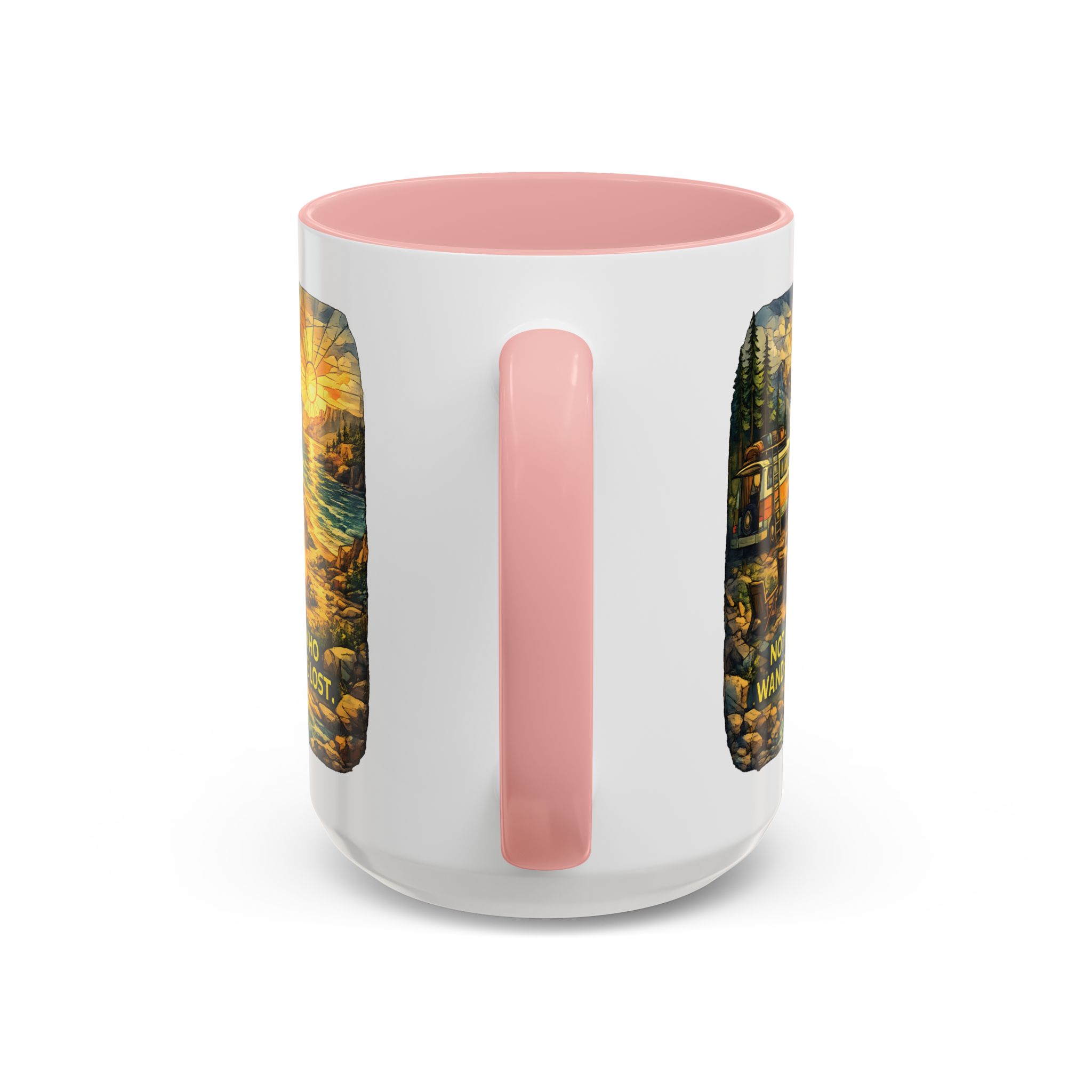 9072600518933676903_2048.jpeg Accent Coffee Mug (11, 15oz) — "Not All Who Wander Are Lost" Design Cubic-Line