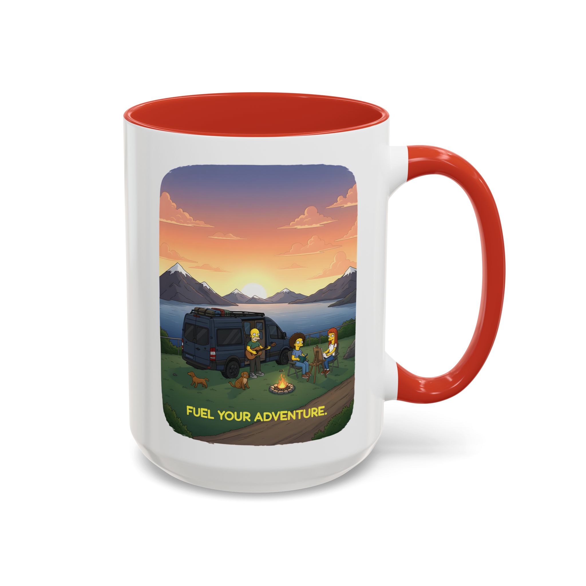 Accent Coffee Mug (11, 15oz) — "Fuel Your Adventure" Design Sitcom-Line