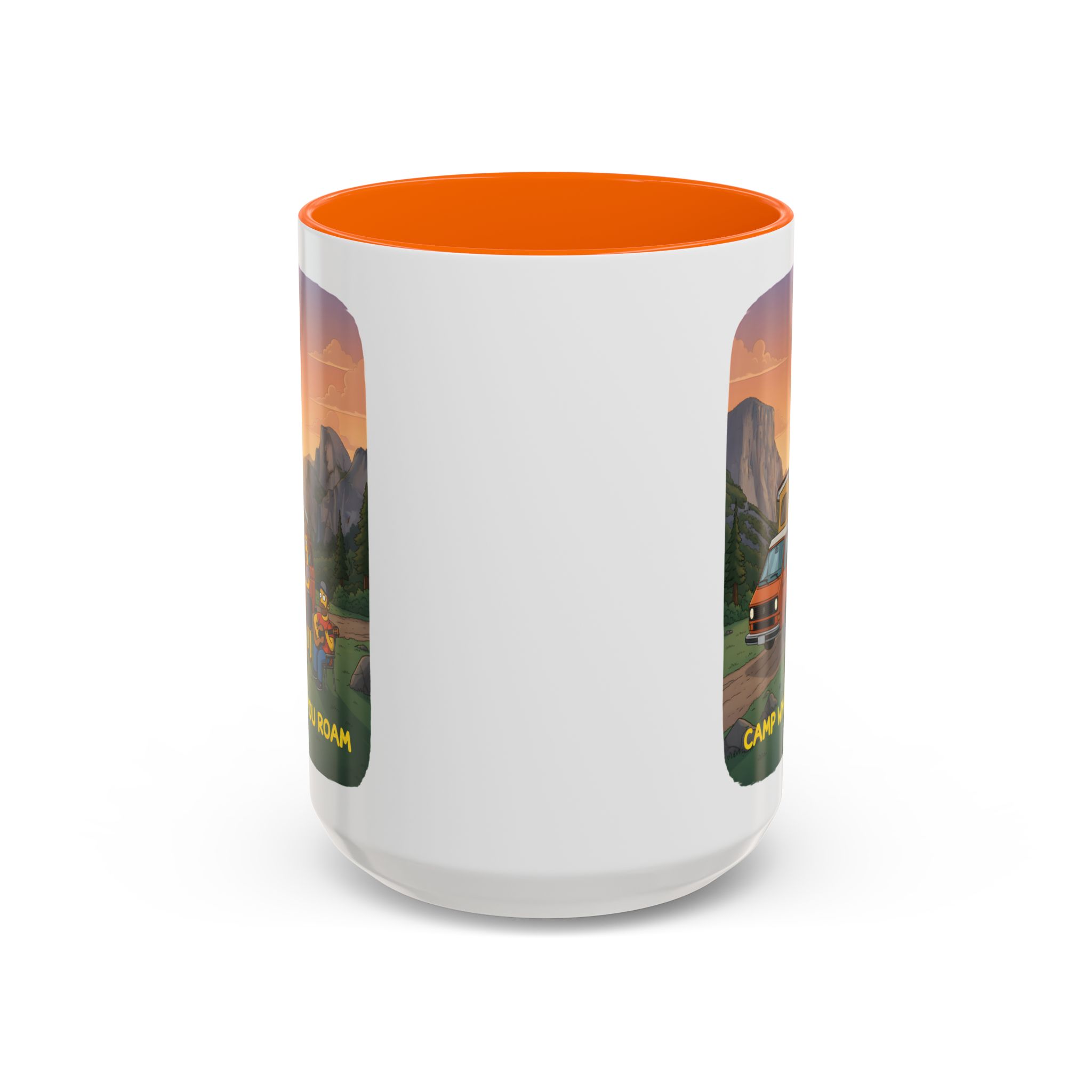 Accent Coffee Mug (11, 15oz) — "Camp Where You Roam" Design Sitcom-Line