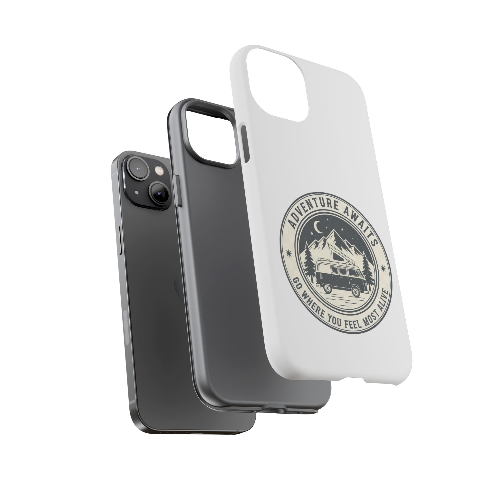 Phone Case — "Adventure Awaits-Go Where You Feel Most Alive" Camper Van Design
