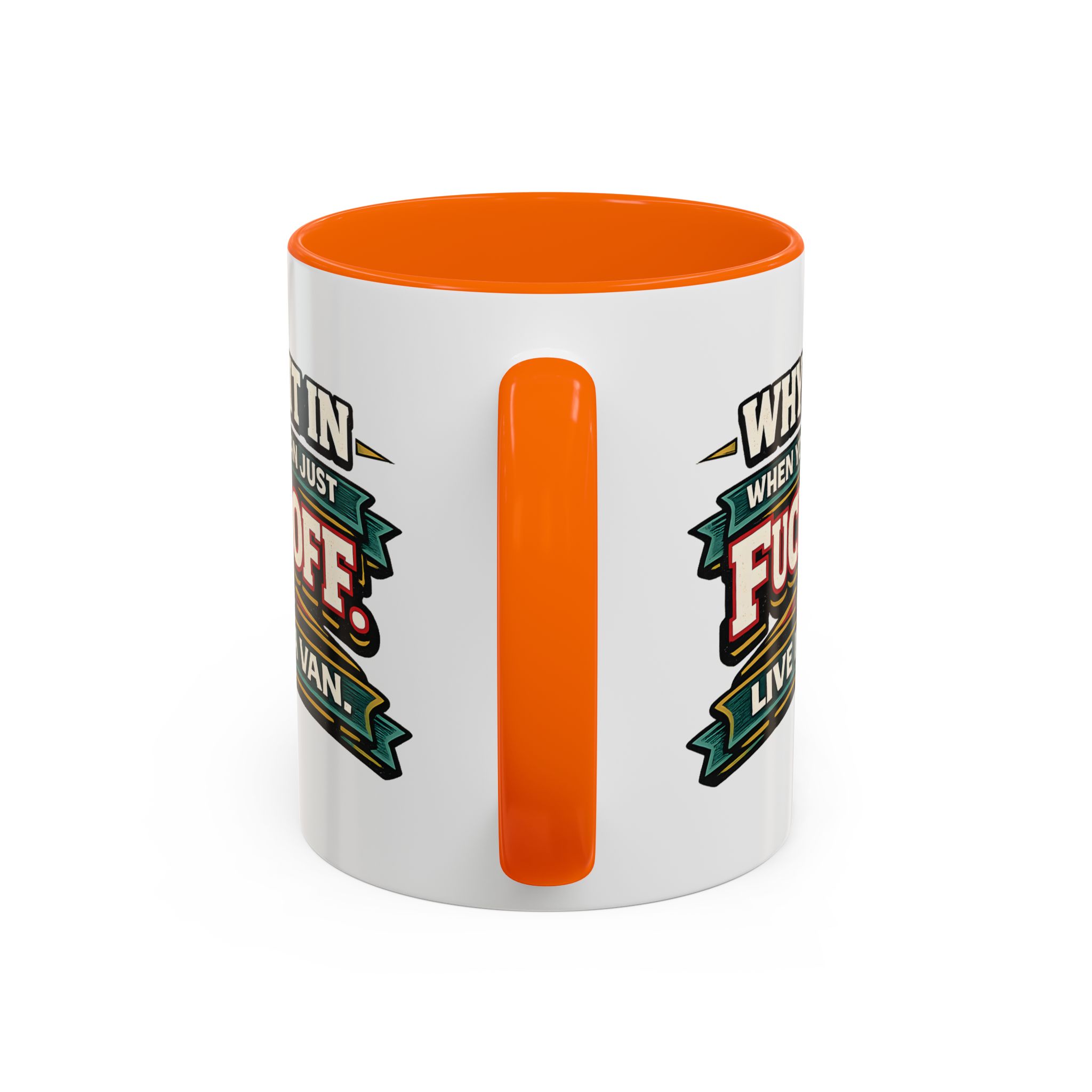 Accent Coffee Mug (11, 15oz) — "Why Fit In" Design F**K-Line