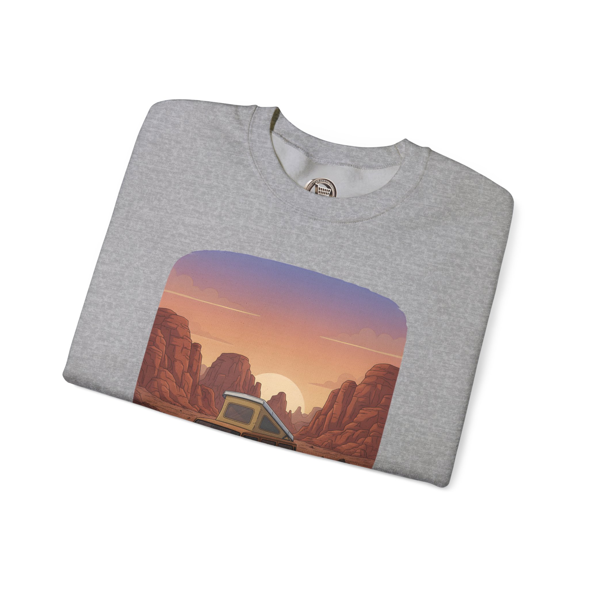 Unisex Heavy Blend™ Crewneck Sweatshirt — "Desert Dreams Dusty Roads" Design Sitcom-Line
